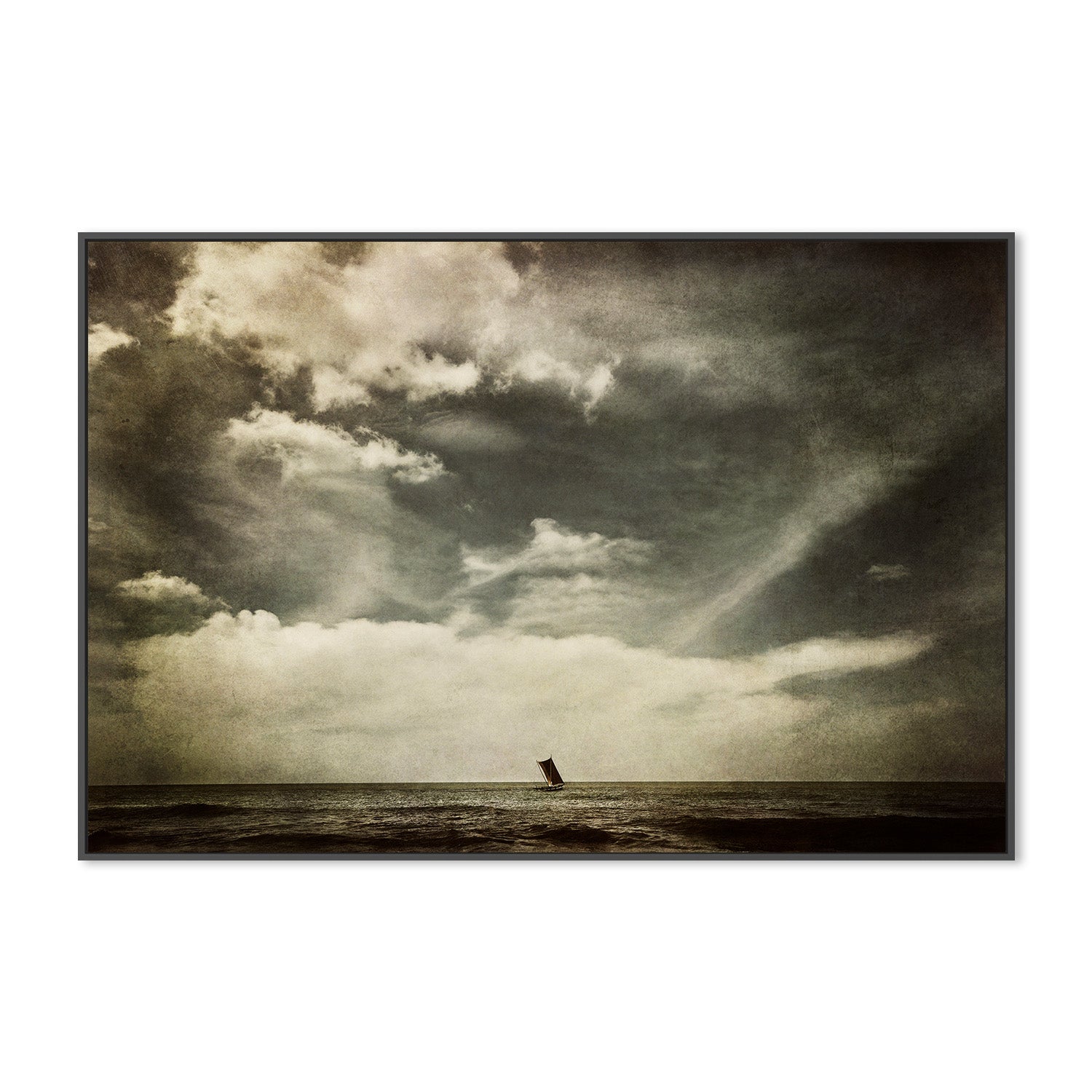 wall-art-print-canvas-poster-framed-Fishing Boat at Sea Against a Big Sky Landscape, High Seas , By Andrew Paranavitana-4