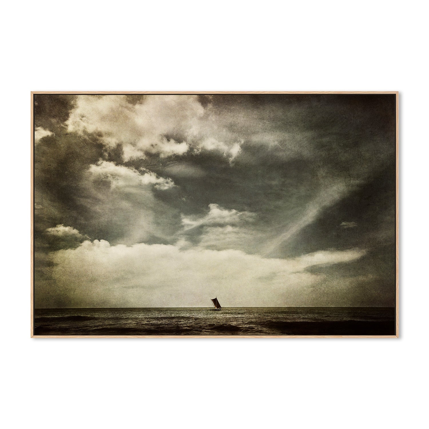 wall-art-print-canvas-poster-framed-Fishing Boat at Sea Against a Big Sky Landscape, High Seas , By Andrew Paranavitana-5