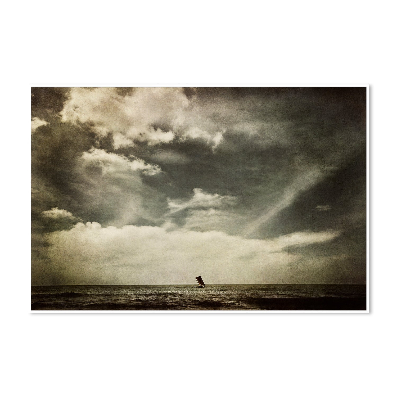wall-art-print-canvas-poster-framed-Fishing Boat at Sea Against a Big Sky Landscape, High Seas , By Andrew Paranavitana-6