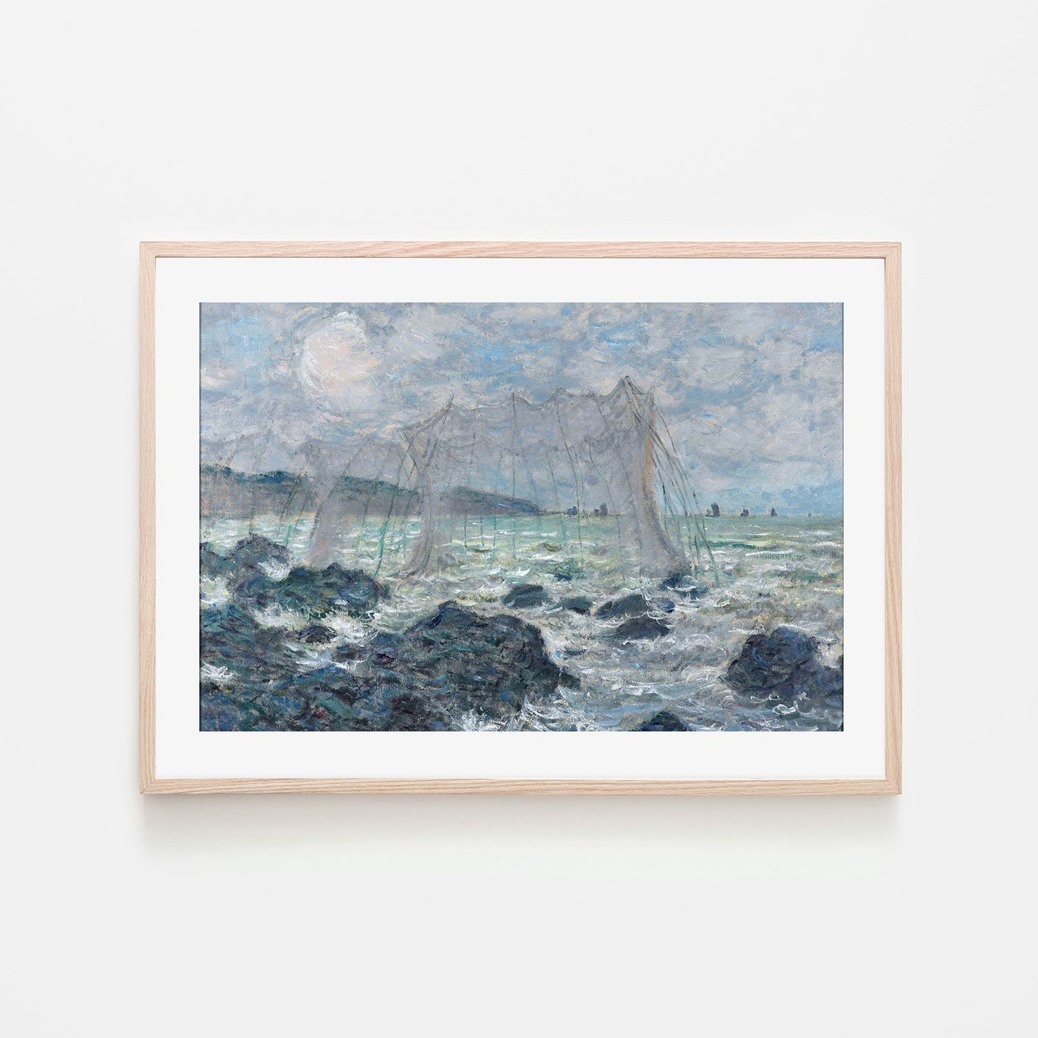 wall-art-print-canvas-poster-framed-Fishing Nets at Pourville 1882 , By Monet-by-Gioia Wall Art-Gioia Wall Art