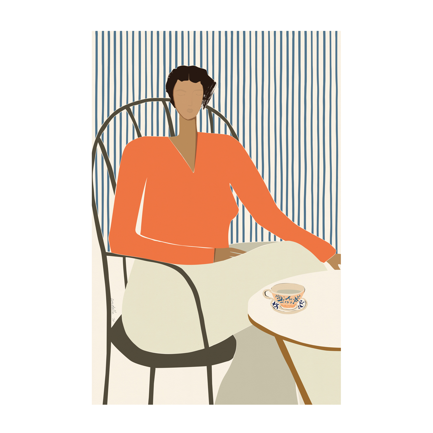 wall-art-print-canvas-poster-framed-Five O'clock Tea , By Andelle Art-1