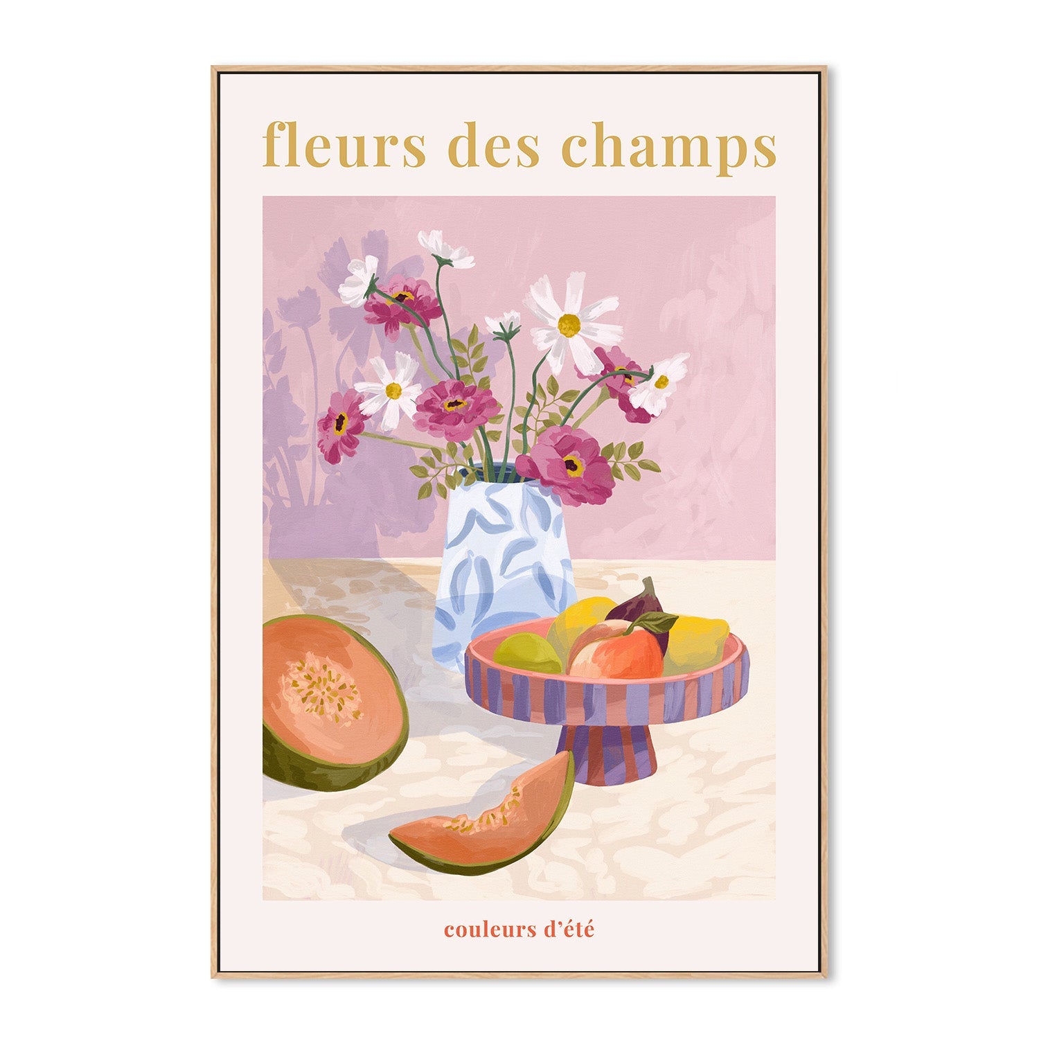 wall-art-print-canvas-poster-framed-Fleur Des Champs - Pink-4