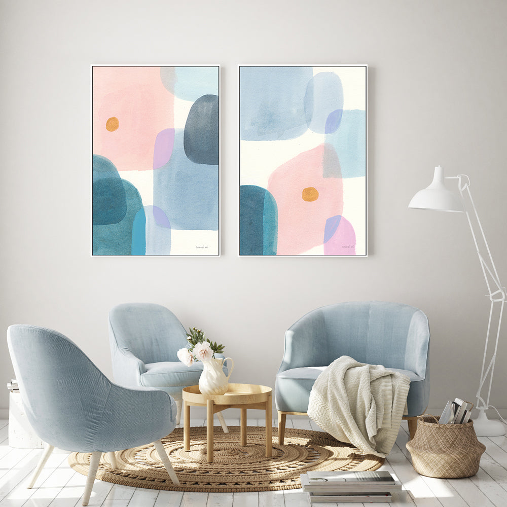 wall-art-print-canvas-poster-framed-Floating, Style A & B, Set Of 2 , By Danhui Nai-GIOIA-WALL-ART