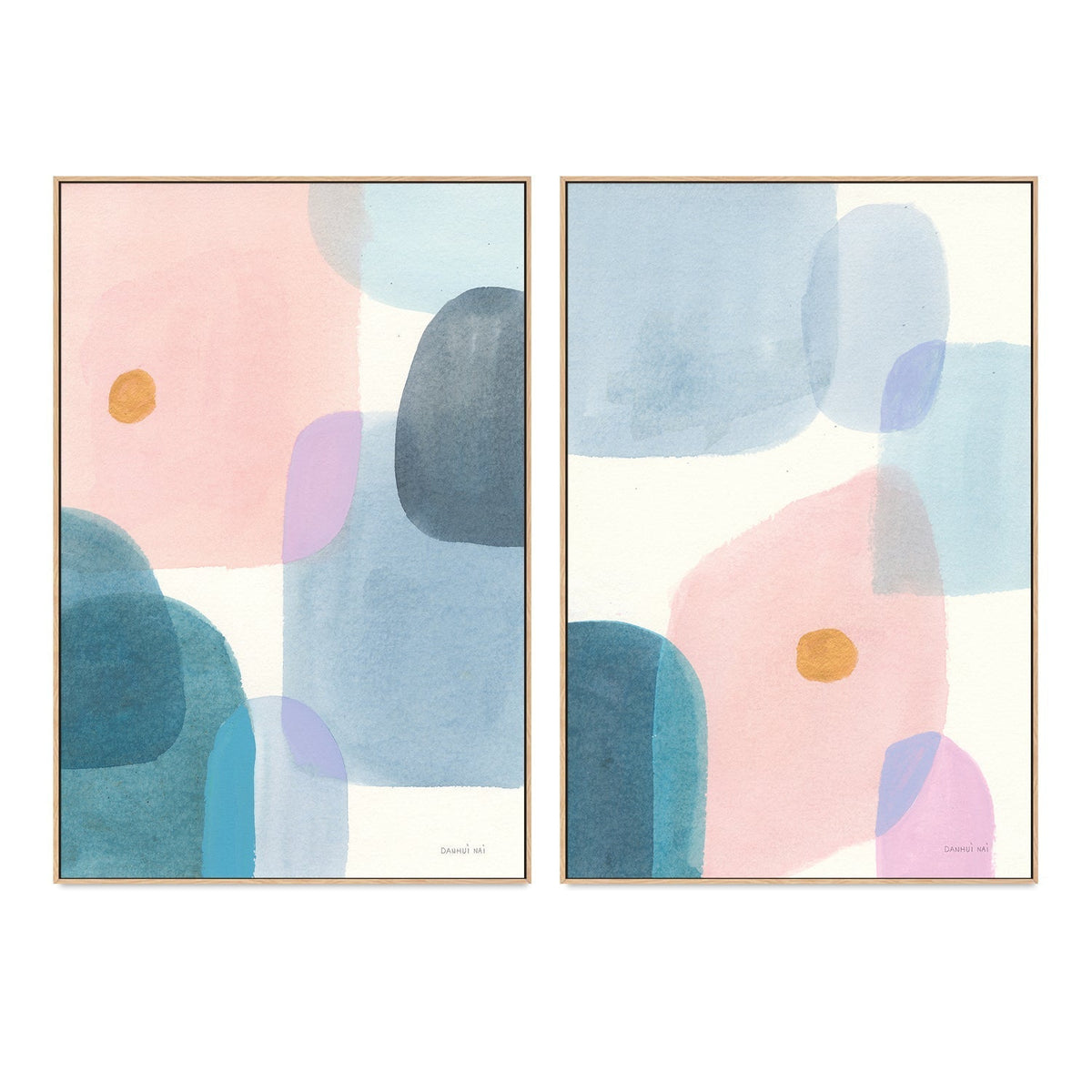wall-art-print-canvas-poster-framed-Floating, Style A & B, Set Of 2 , By Danhui Nai-GIOIA-WALL-ART