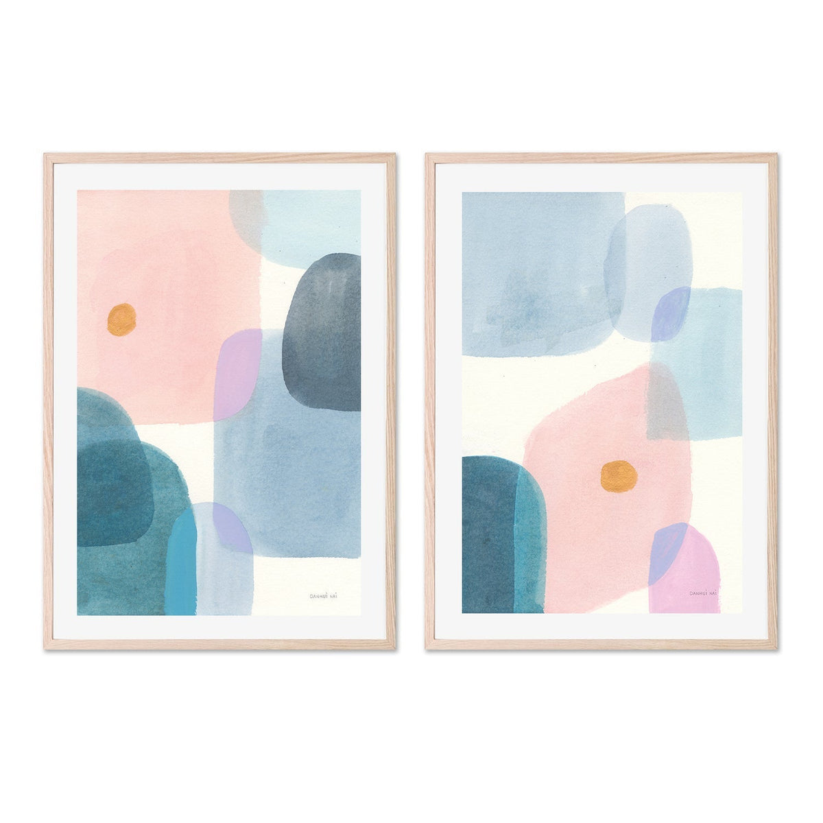 wall-art-print-canvas-poster-framed-Floating, Style A & B, Set Of 2 , By Danhui Nai-GIOIA-WALL-ART