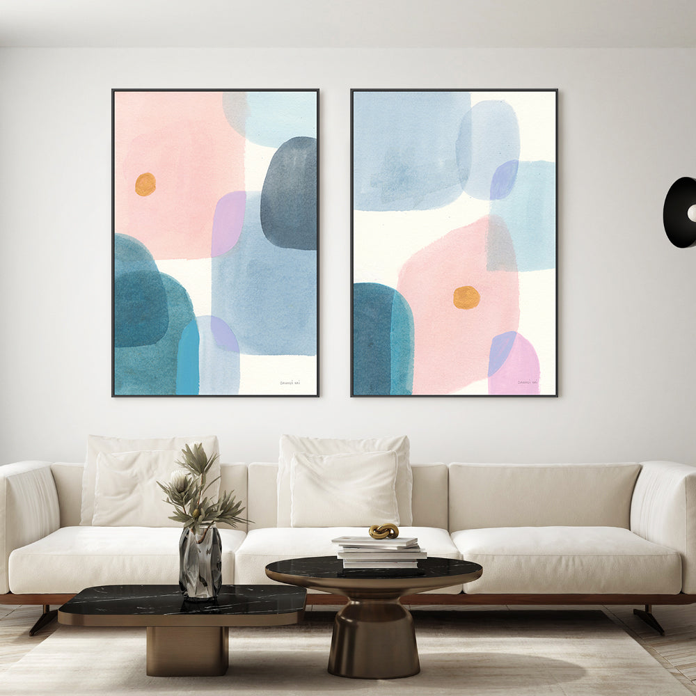wall-art-print-canvas-poster-framed-Floating, Style A & B, Set Of 2 , By Danhui Nai-GIOIA-WALL-ART