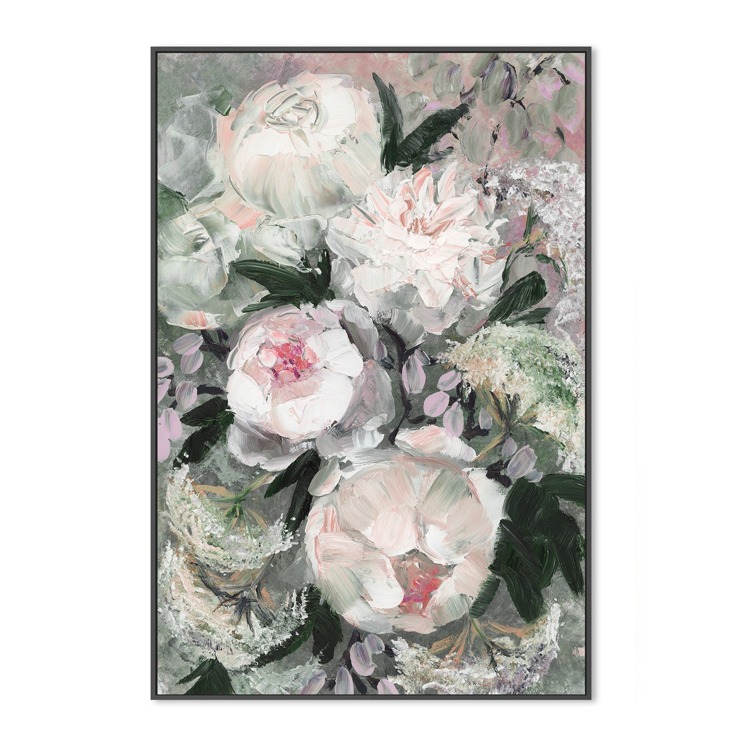 wall-art-print-canvas-poster-framed-Floral Composition With White And Pink Flowers-3