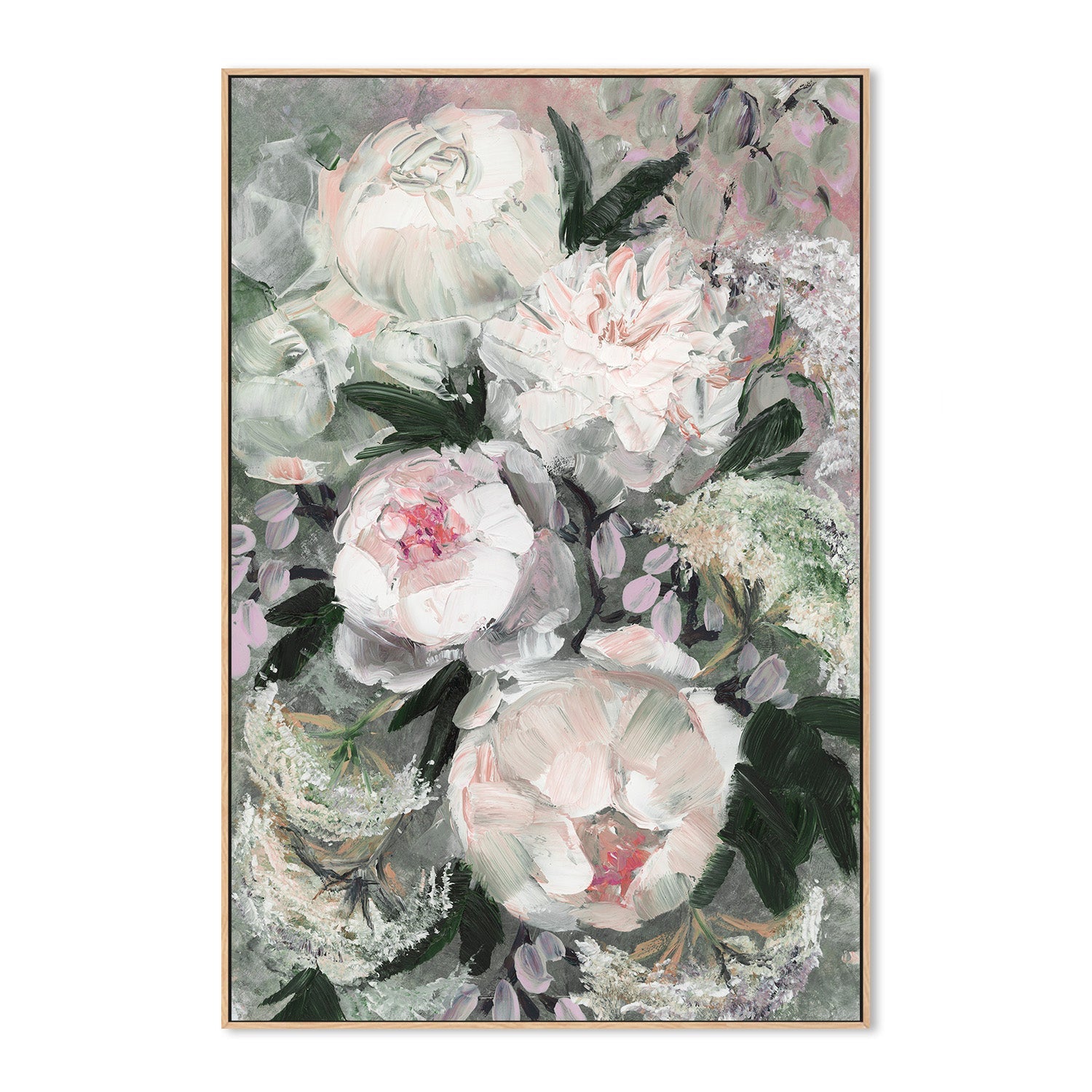 wall-art-print-canvas-poster-framed-Floral Composition With White And Pink Flowers-4