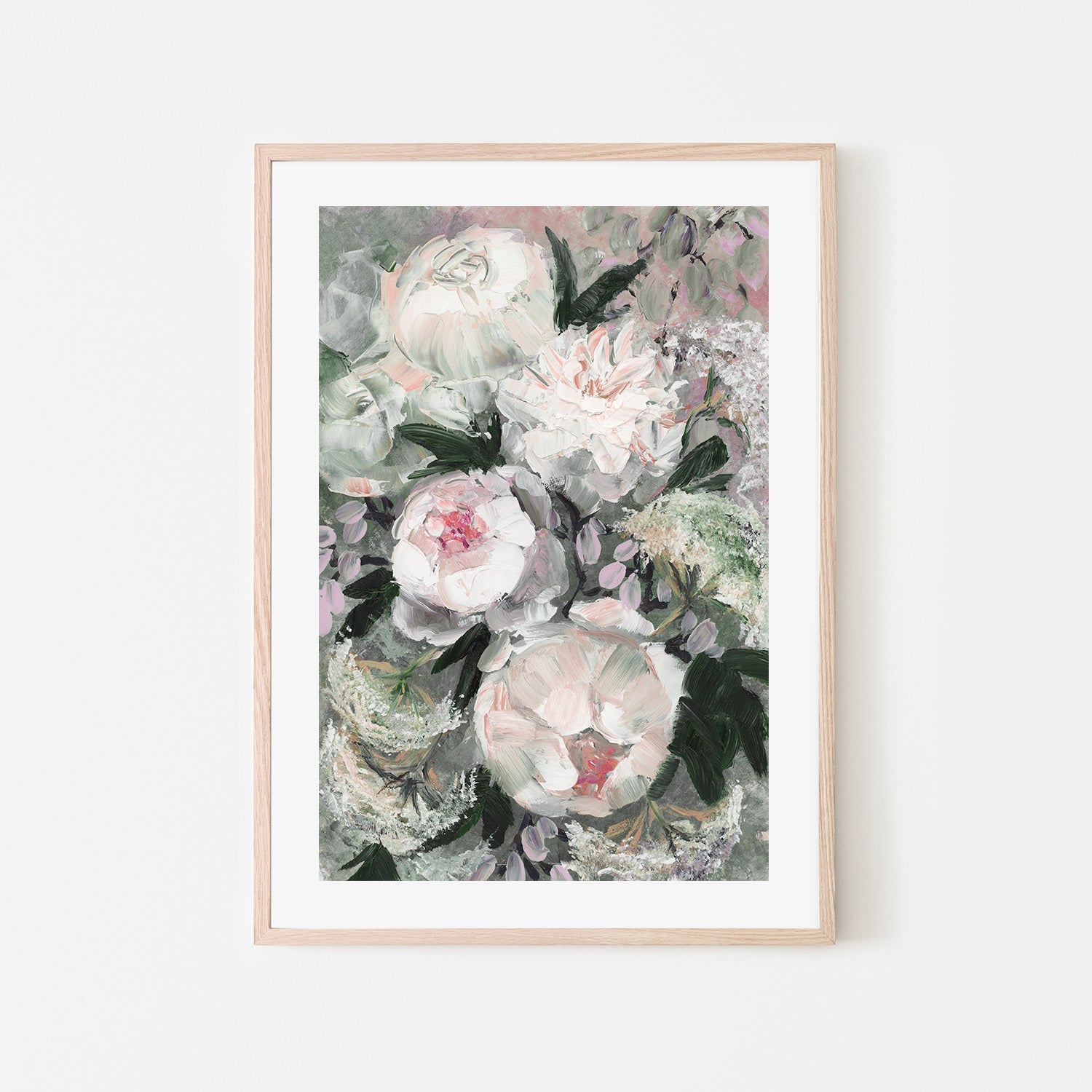 wall-art-print-canvas-poster-framed-Floral Composition With White And Pink Flowers-6