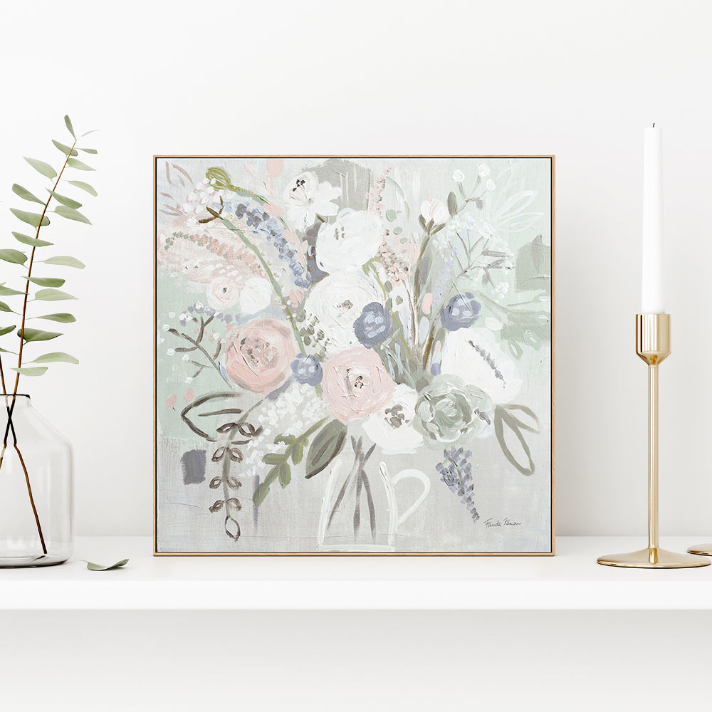 wall-art-print-canvas-poster-framed-Floral Elegance Bleached , By Farida Zaman-GIOIA-WALL-ART