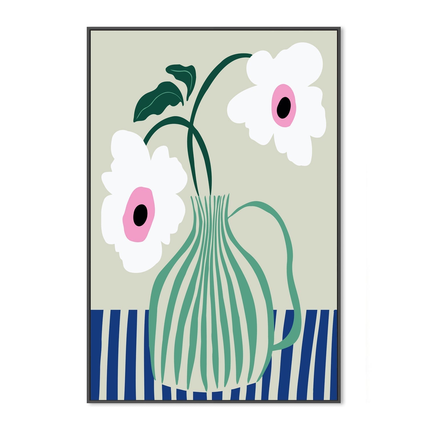 wall-art-print-canvas-poster-framed-Floral Pottery Delight , By Miho Art Studio , By Miho Art Studio-3