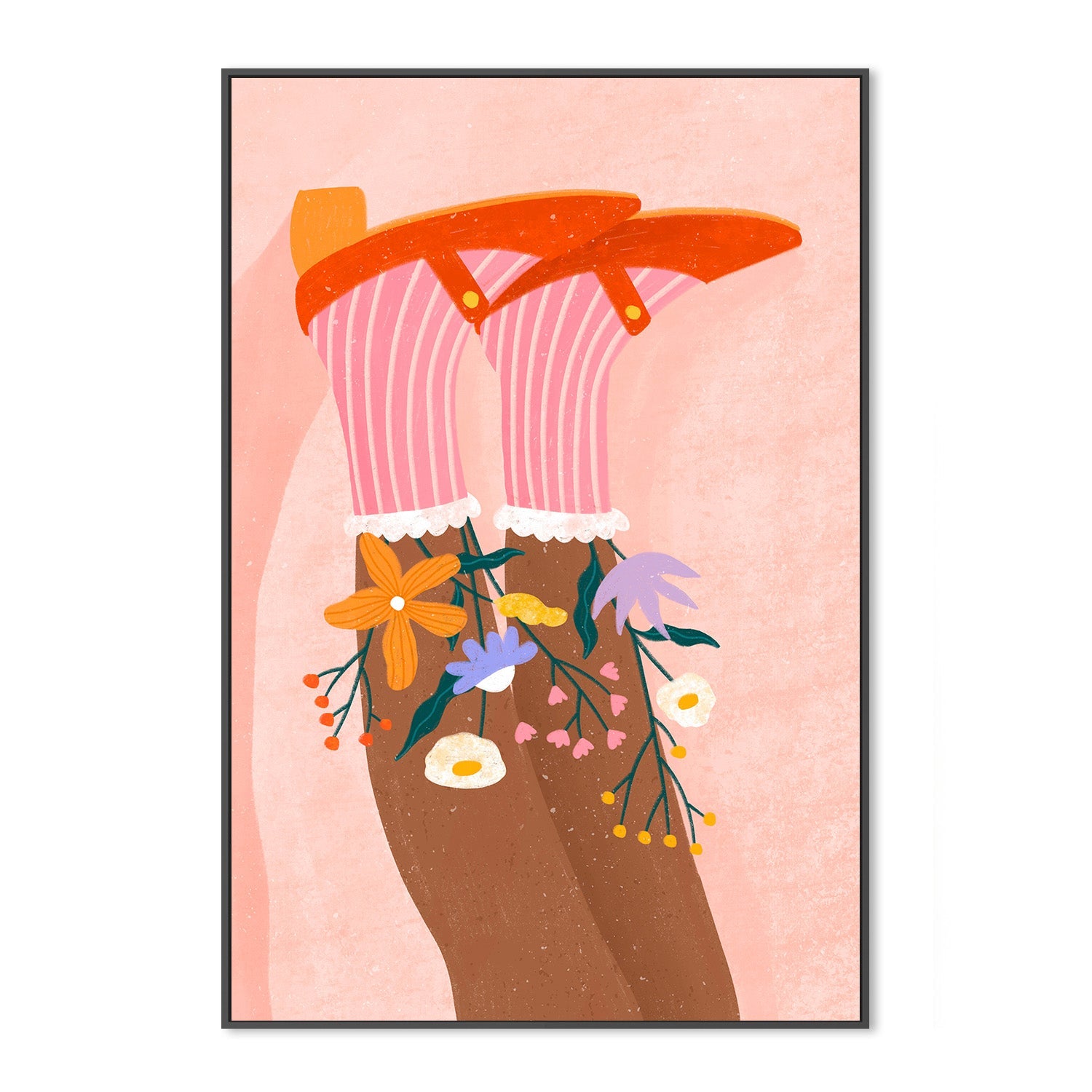 wall-art-print-canvas-poster-framed-Floral Socks-3