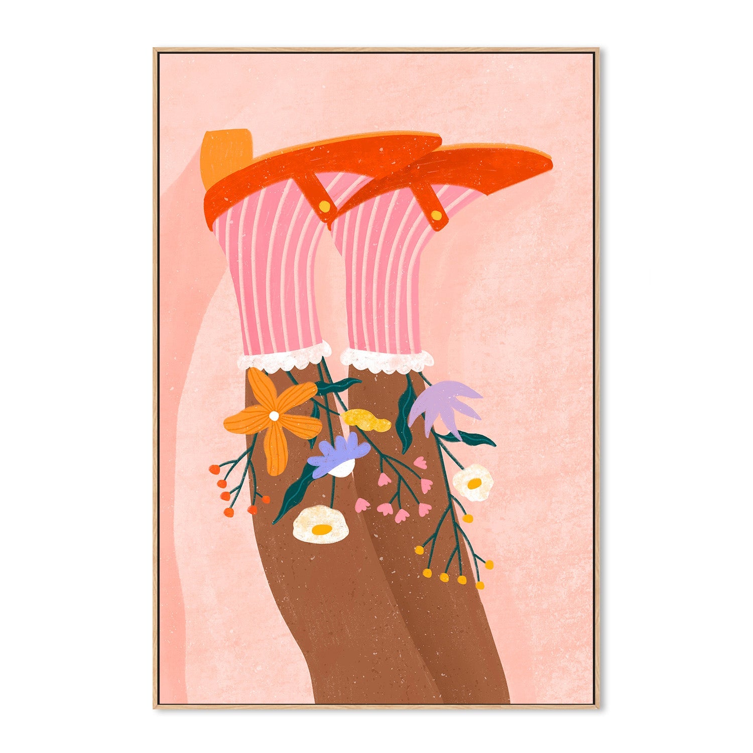 wall-art-print-canvas-poster-framed-Floral Socks-4