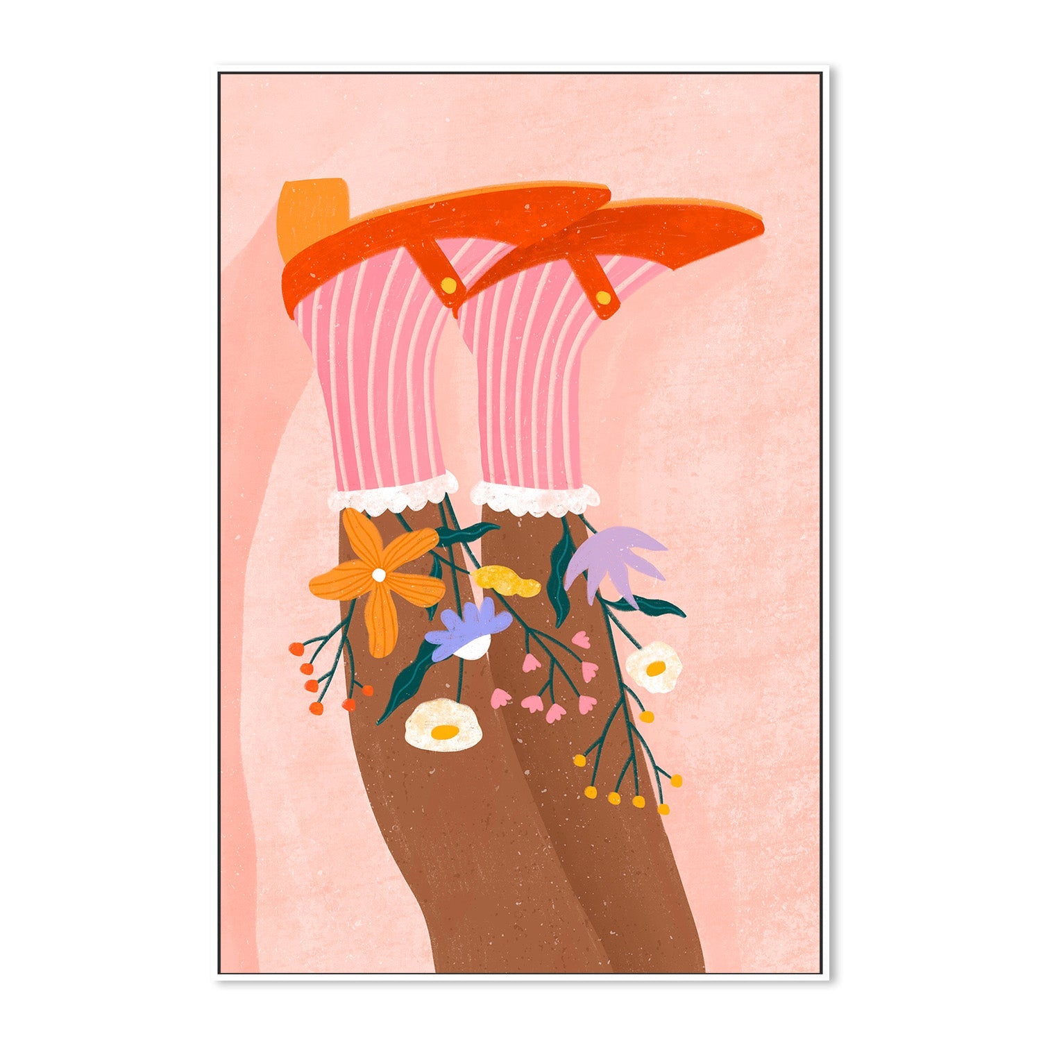 wall-art-print-canvas-poster-framed-Floral Socks-5
