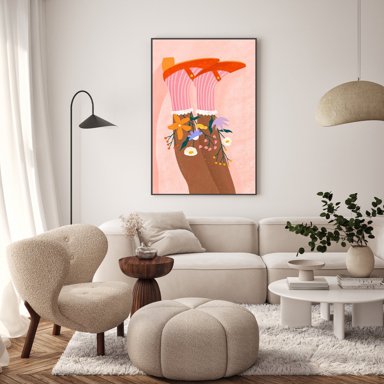 wall-art-print-canvas-poster-framed-Floral Socks-7