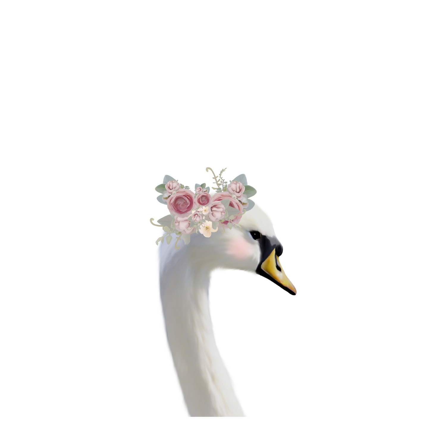wall-art-print-canvas-poster-framed-Floral Swan , By Leah Straatsma-1