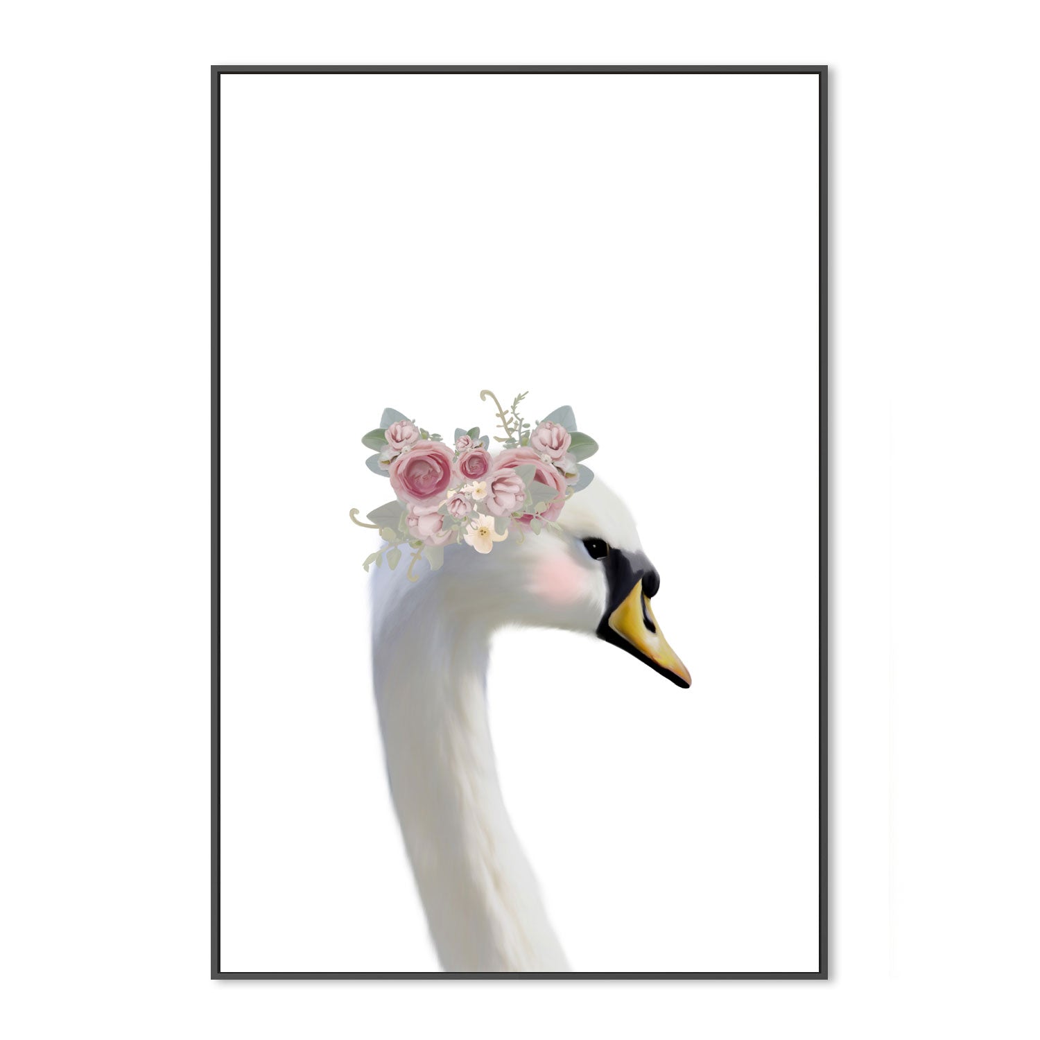 wall-art-print-canvas-poster-framed-Floral Swan , By Leah Straatsma-3