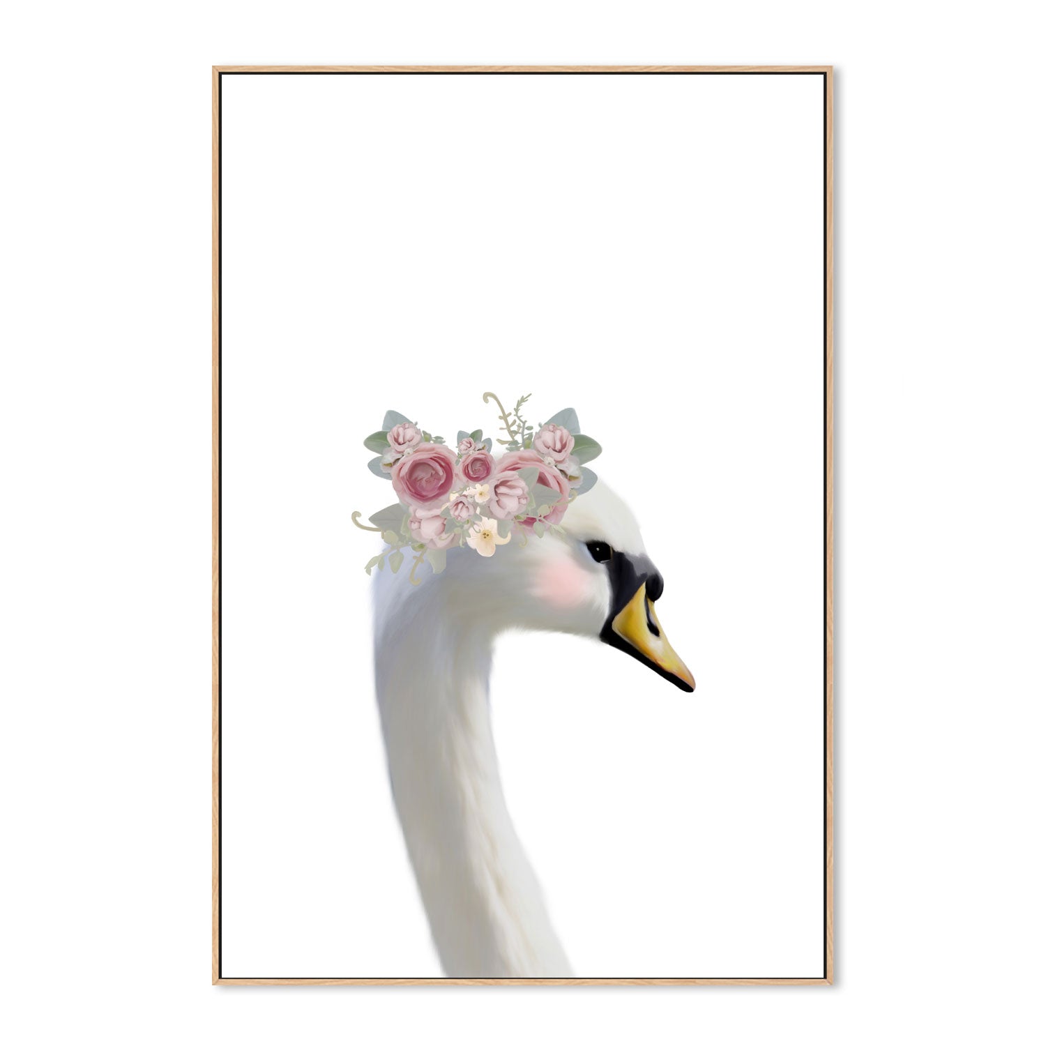 wall-art-print-canvas-poster-framed-Floral Swan , By Leah Straatsma-4