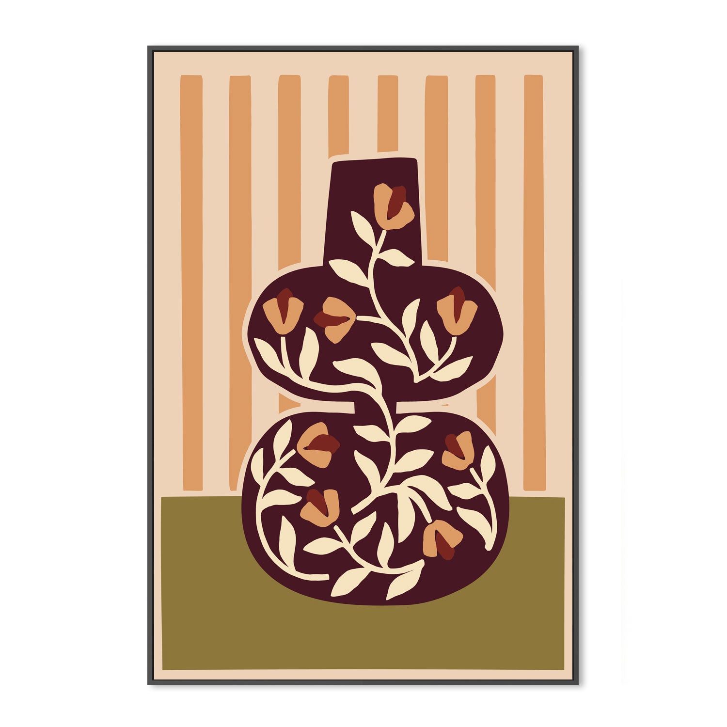 wall-art-print-canvas-poster-framed-Floral Vine Vase, By Margaux Fugier-GIOIA-WALL-ART