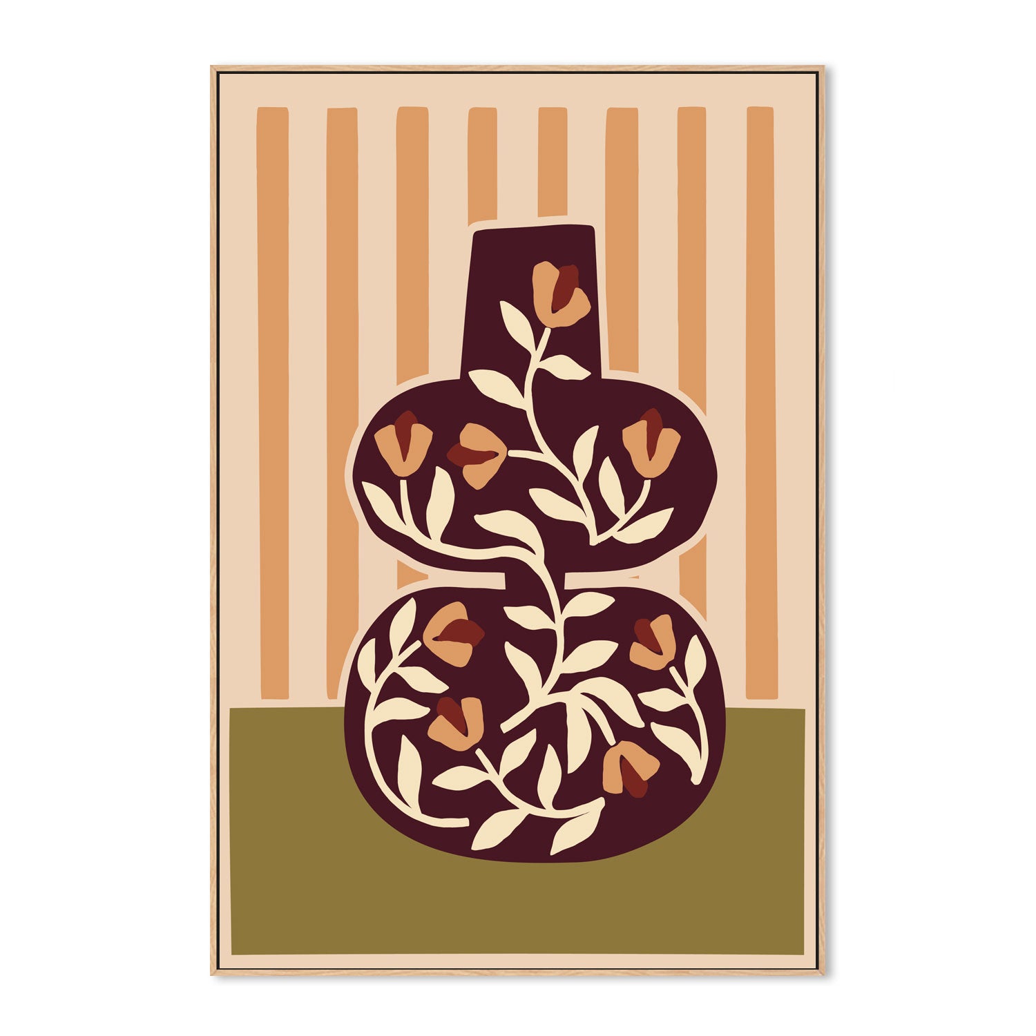 wall-art-print-canvas-poster-framed-Floral Vine Vase, By Margaux Fugier-GIOIA-WALL-ART