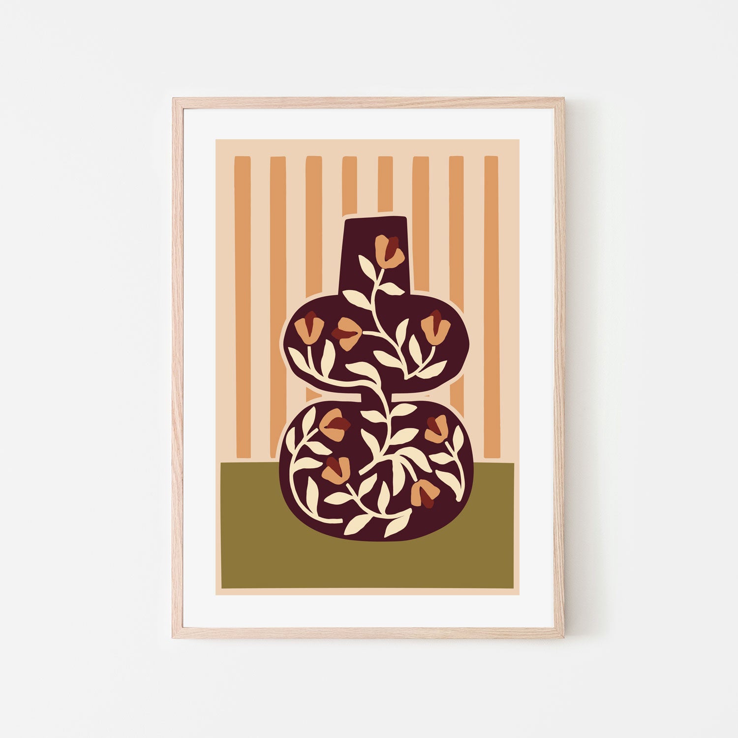 wall-art-print-canvas-poster-framed-Floral Vine Vase, By Margaux Fugier-GIOIA-WALL-ART