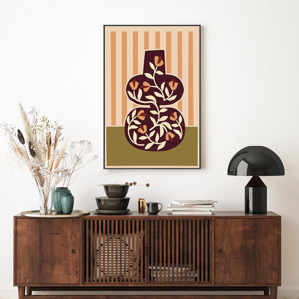 wall-art-print-canvas-poster-framed-Floral Vine Vase, By Margaux Fugier-GIOIA-WALL-ART