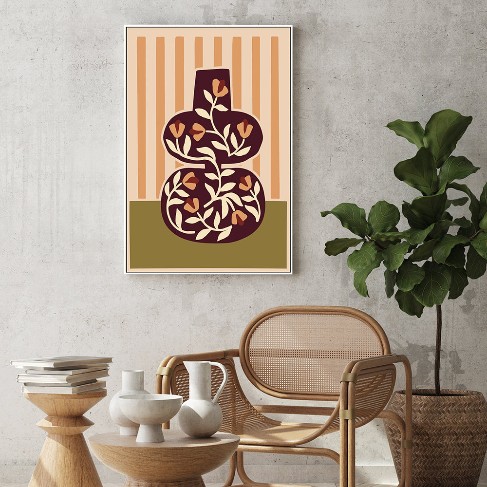 wall-art-print-canvas-poster-framed-Floral Vine Vase, By Margaux Fugier-GIOIA-WALL-ART