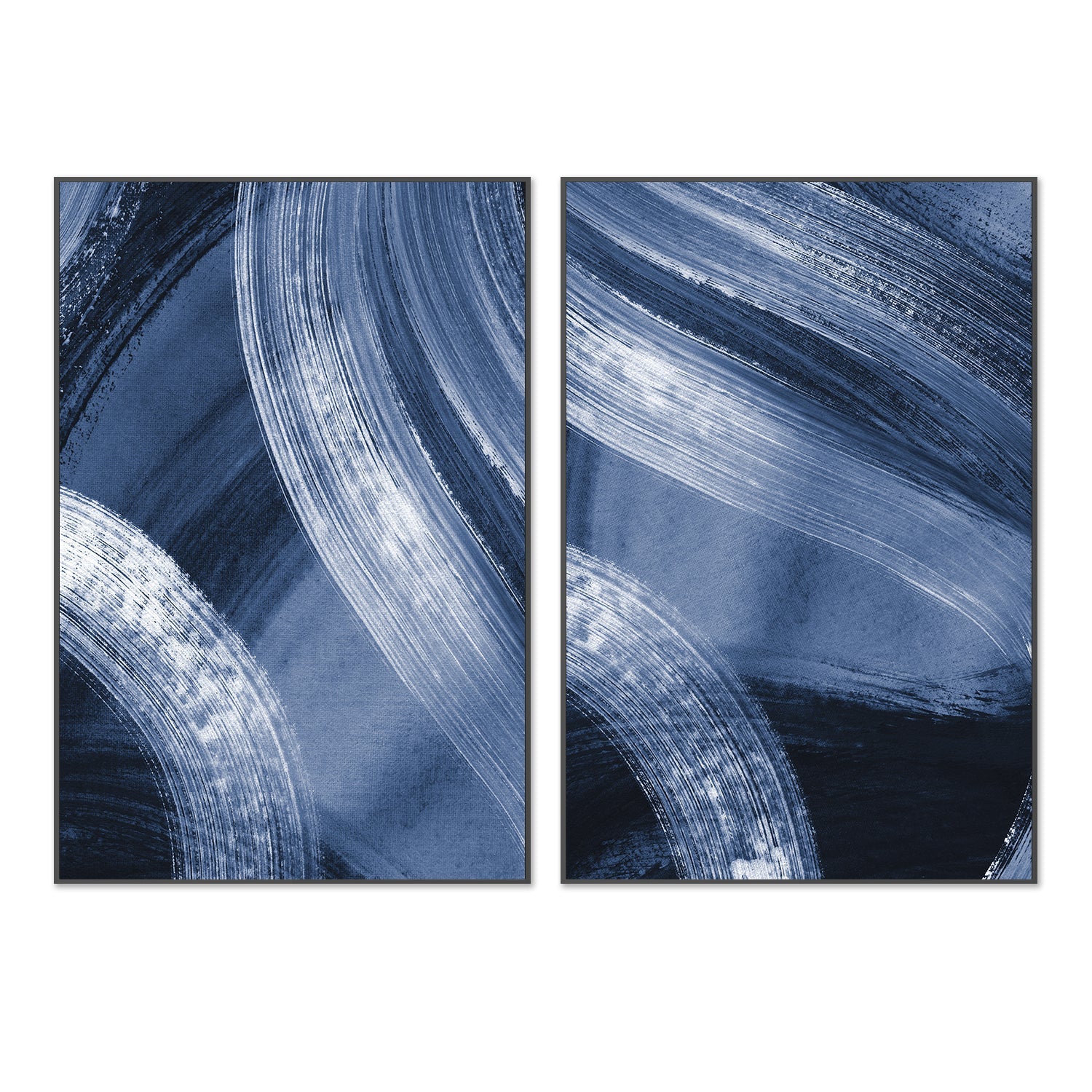 wall-art-print-canvas-poster-framed-Flow States Blue, Style A & B, Set Of 2 , By Danushka Abeygoda-3
