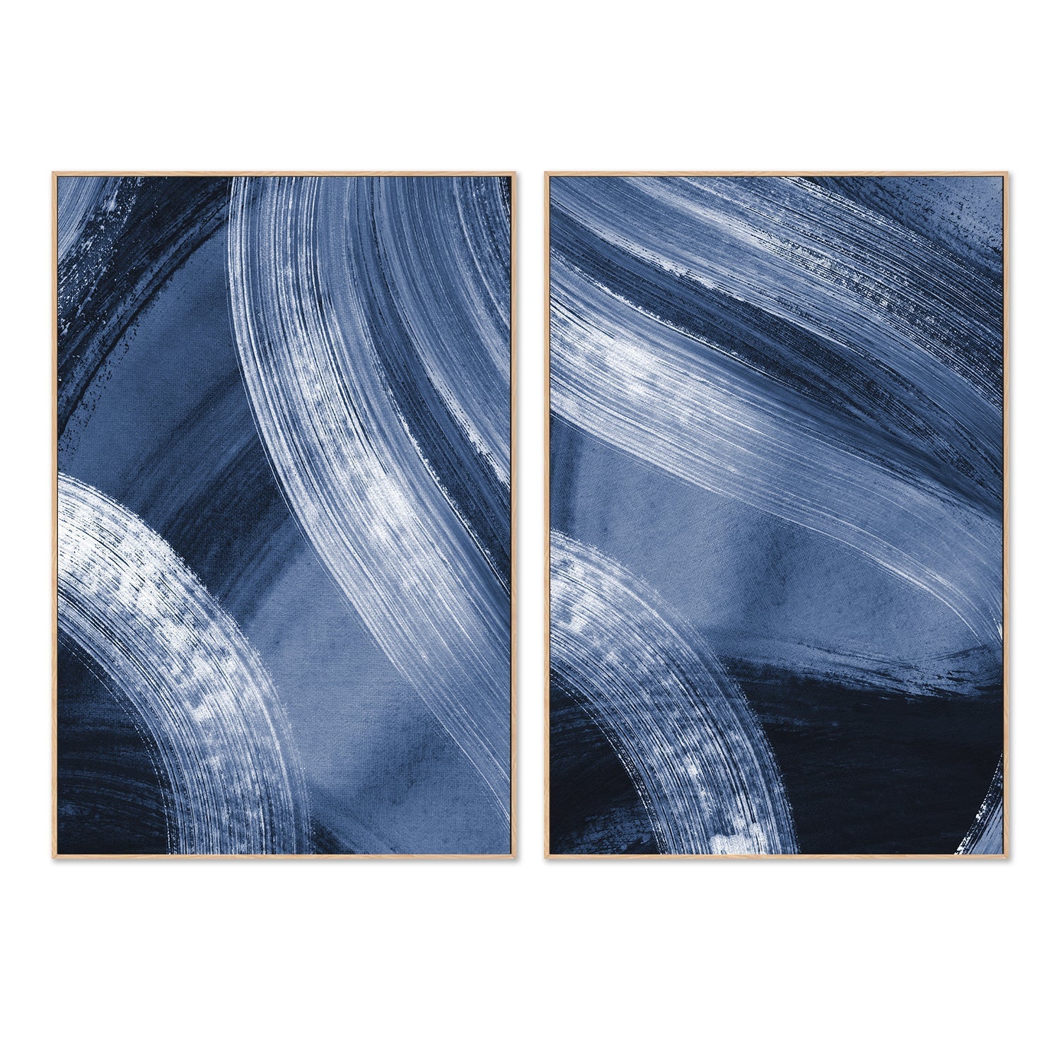 wall-art-print-canvas-poster-framed-Flow States Blue, Style A & B, Set Of 2 , By Danushka Abeygoda-4
