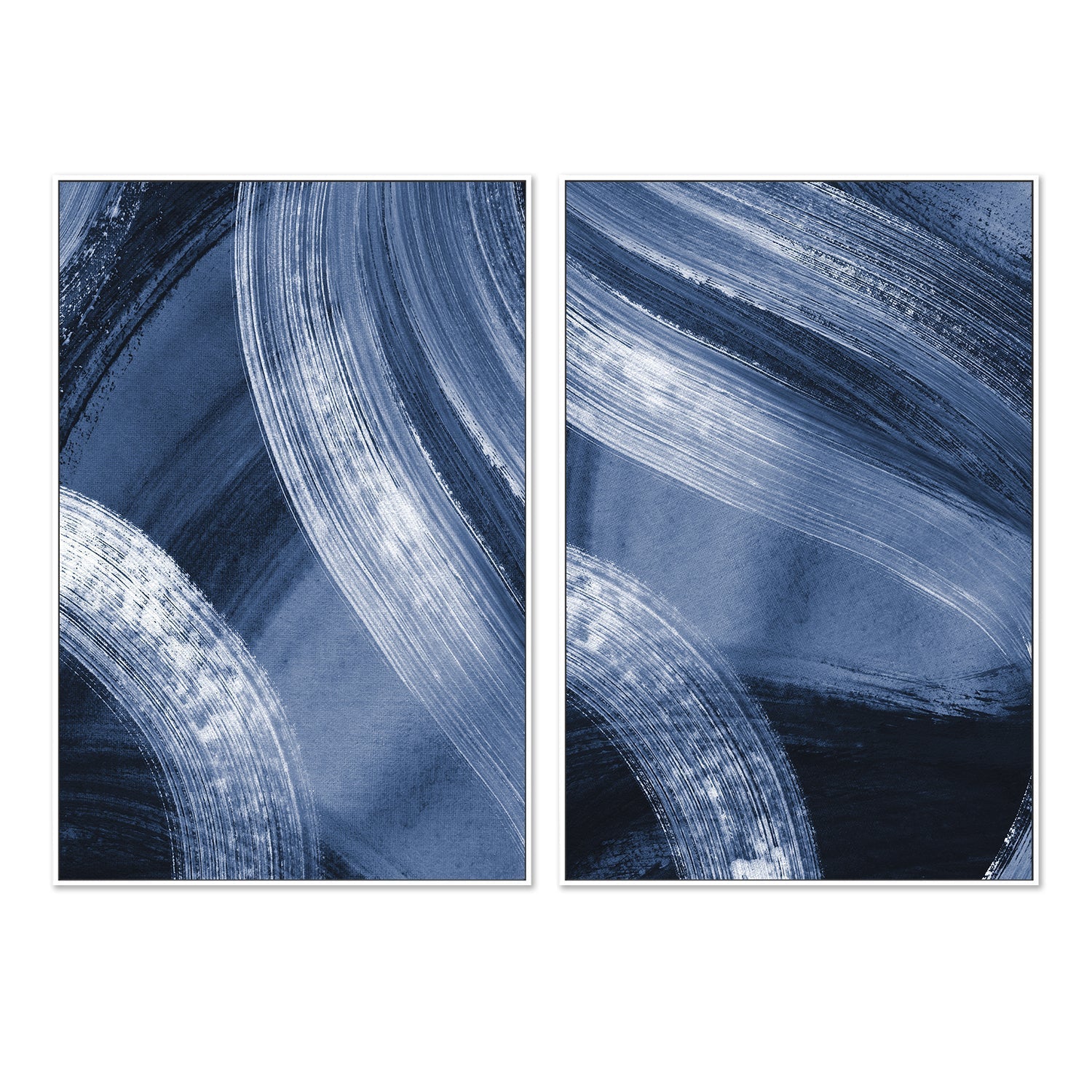 wall-art-print-canvas-poster-framed-Flow States Blue, Style A & B, Set Of 2 , By Danushka Abeygoda-5