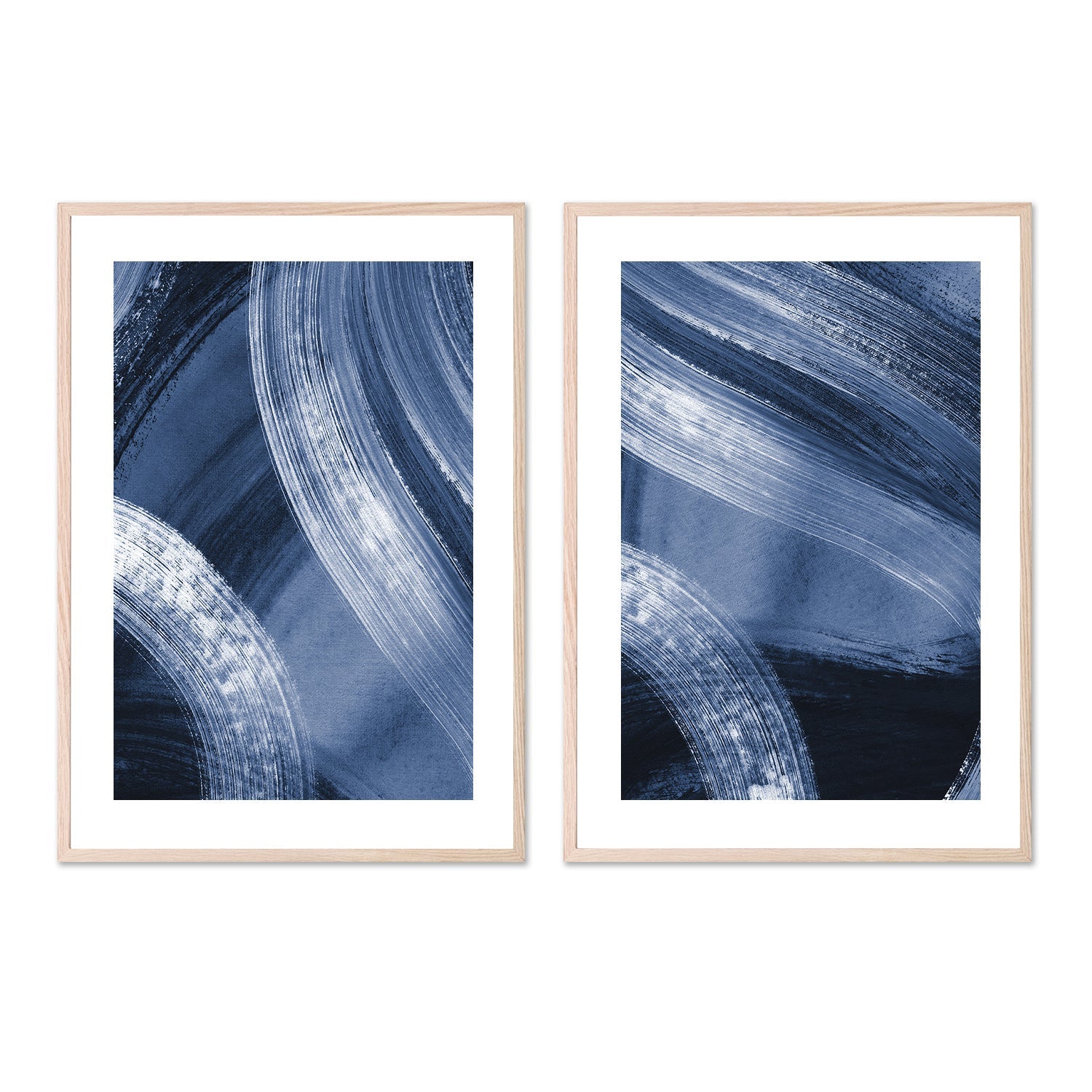 wall-art-print-canvas-poster-framed-Flow States Blue, Style A & B, Set Of 2 , By Danushka Abeygoda-6