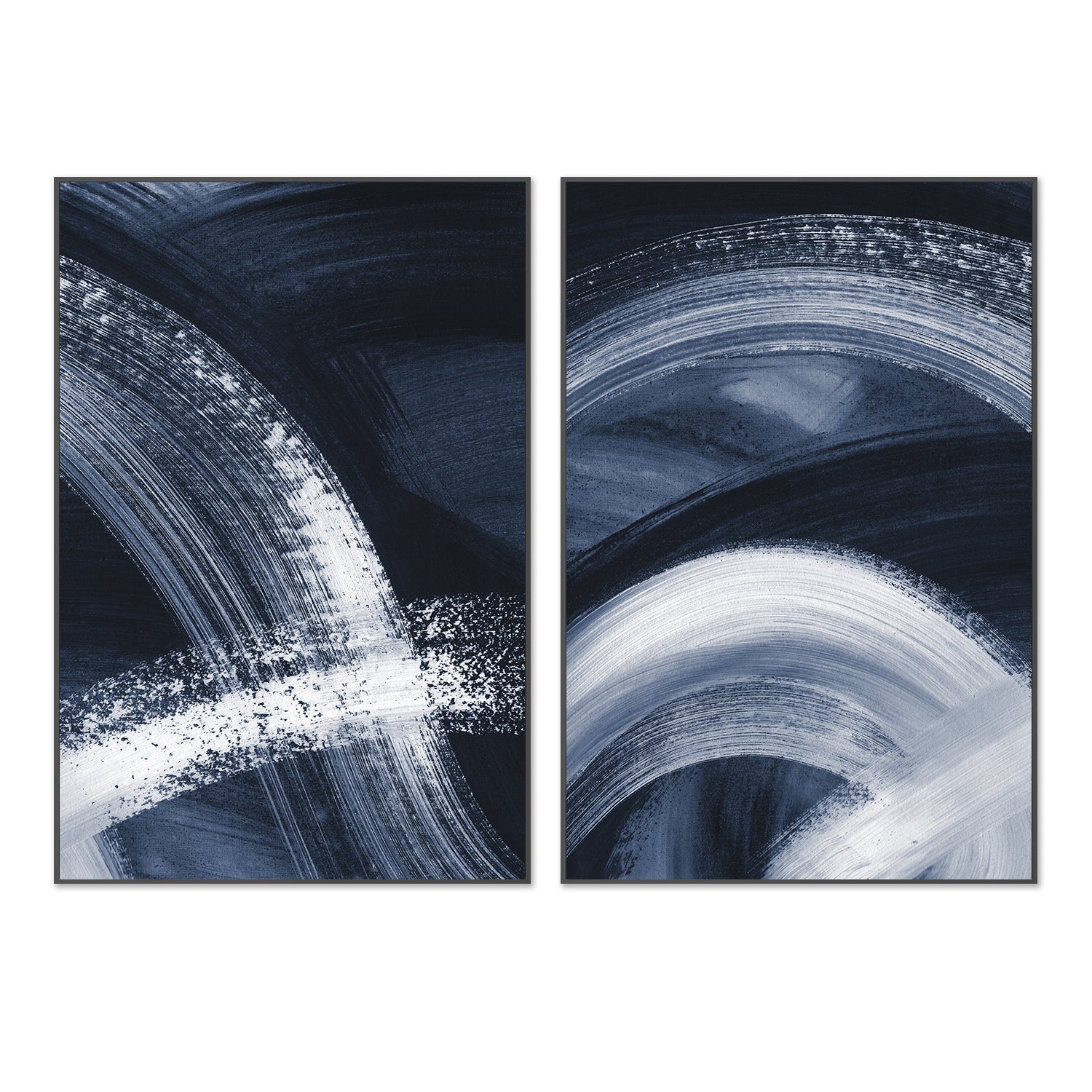 wall-art-print-canvas-poster-framed-Flow States Navy, Style A & B, Set Of 2 , By Danushka Abeygoda-3
