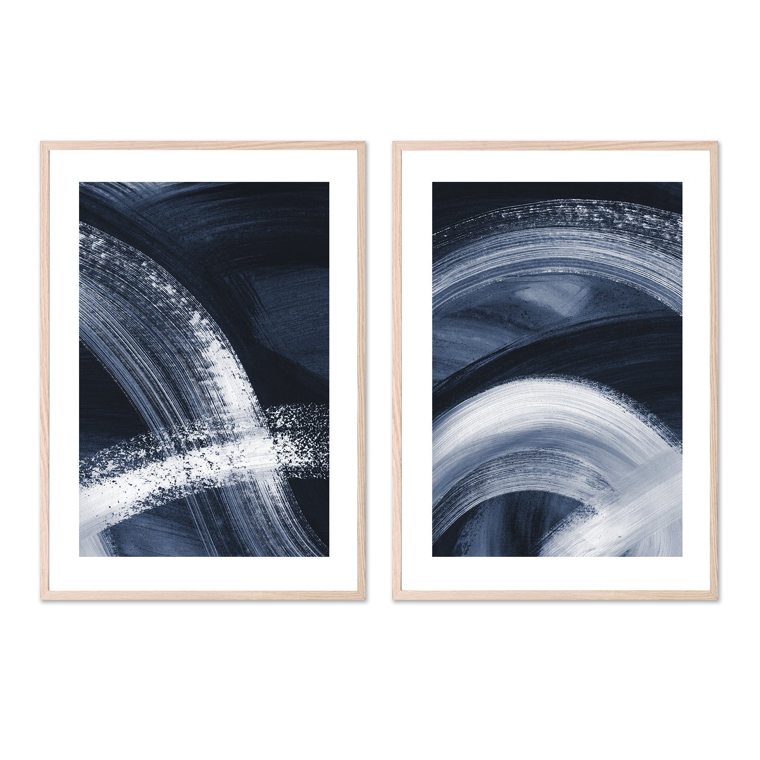 wall-art-print-canvas-poster-framed-Flow States Navy, Style A & B, Set Of 2 , By Danushka Abeygoda-6