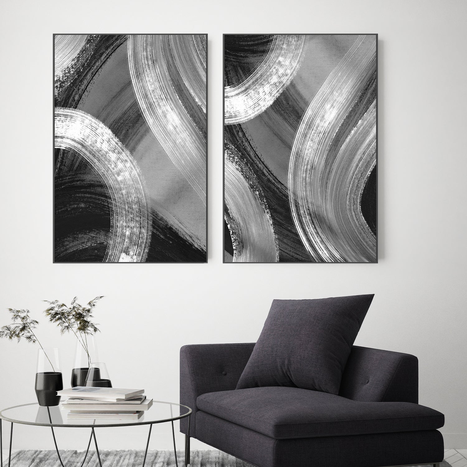 wall-art-print-canvas-poster-framed-Flow States, Style A & B, Set Of 2 , By Danushka Abeygoda-2