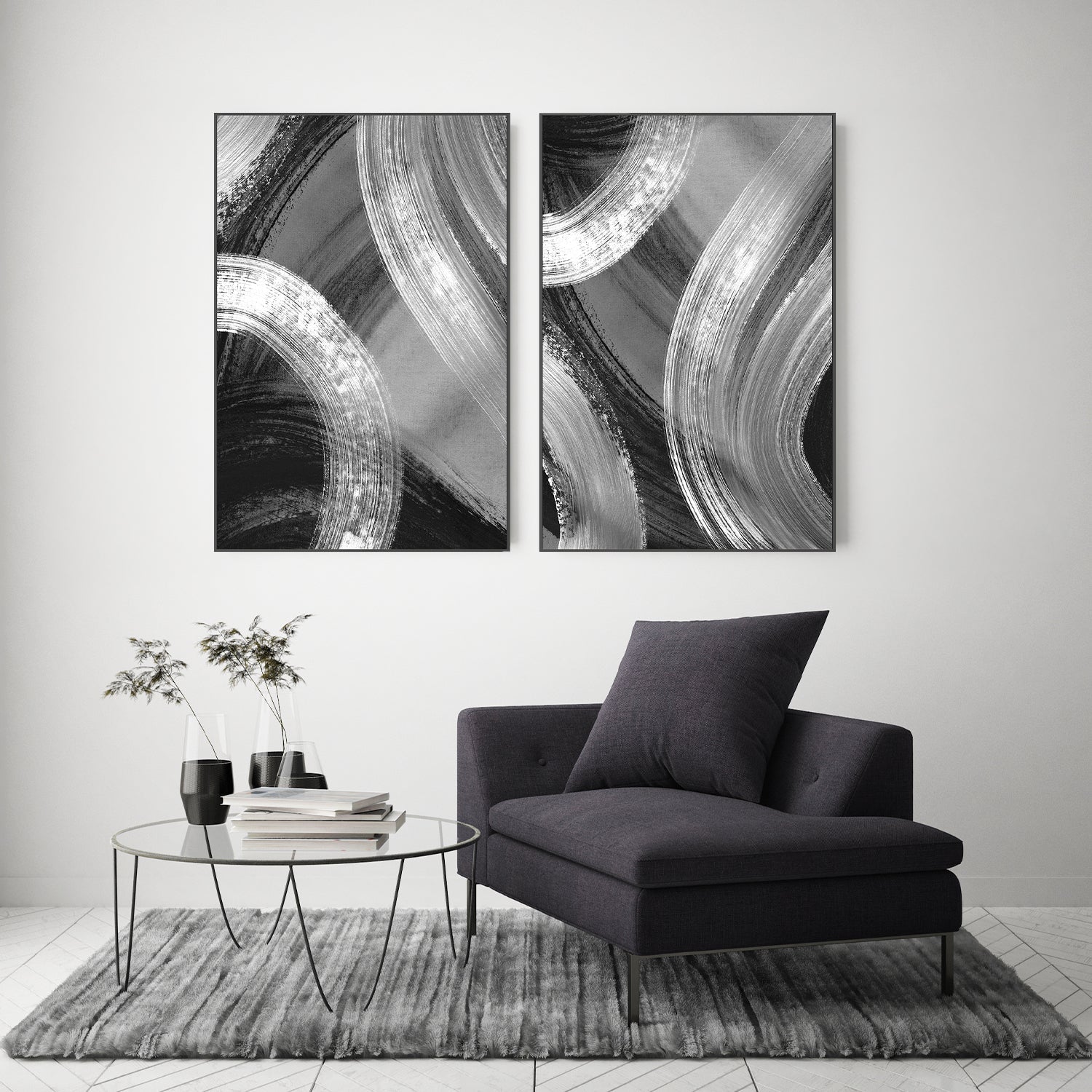 wall-art-print-canvas-poster-framed-Flow States, Style A & B, Set Of 2 , By Danushka Abeygoda-7