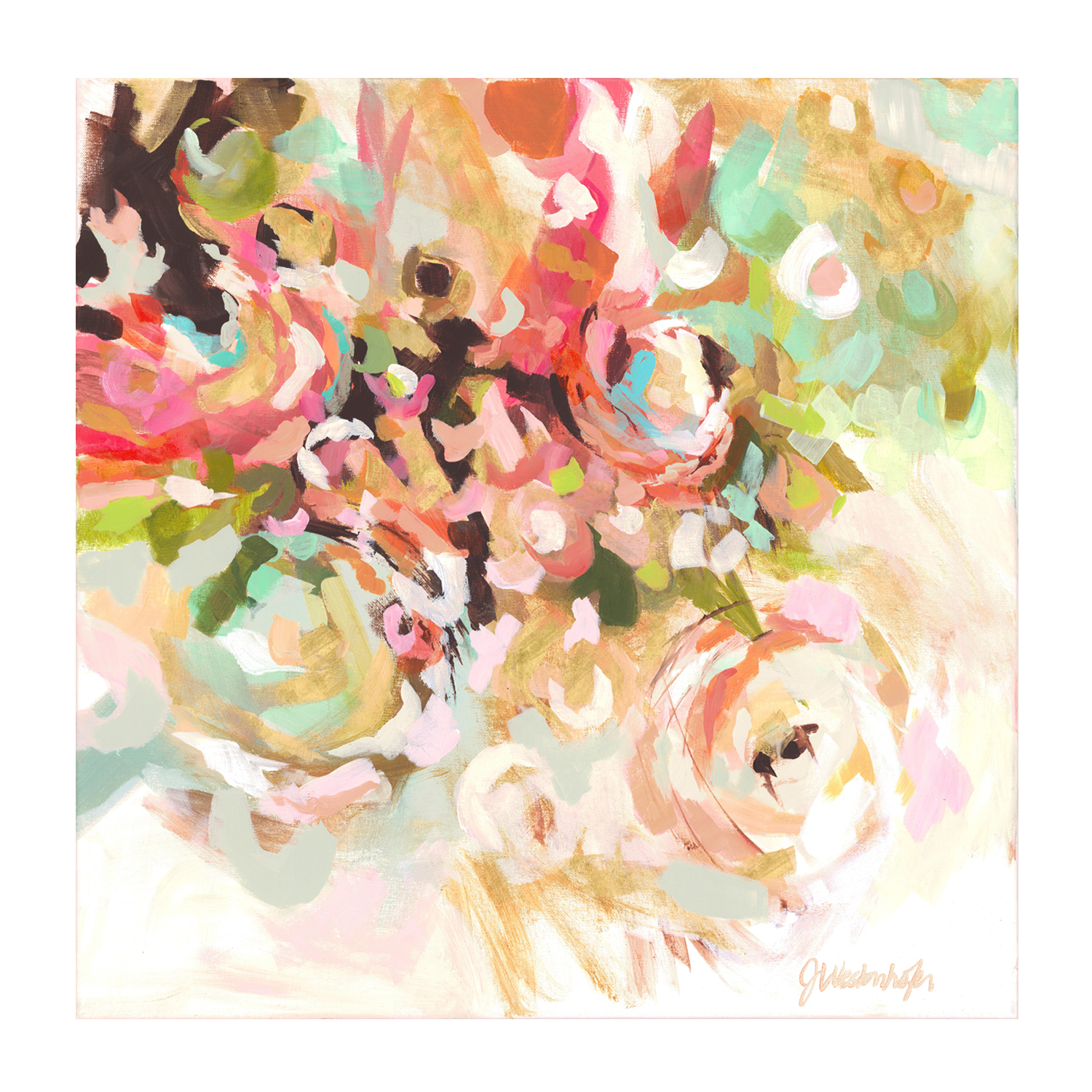 wall-art-print-canvas-poster-framed-Flower Abstract , By Jenny Westenhofer Art-1