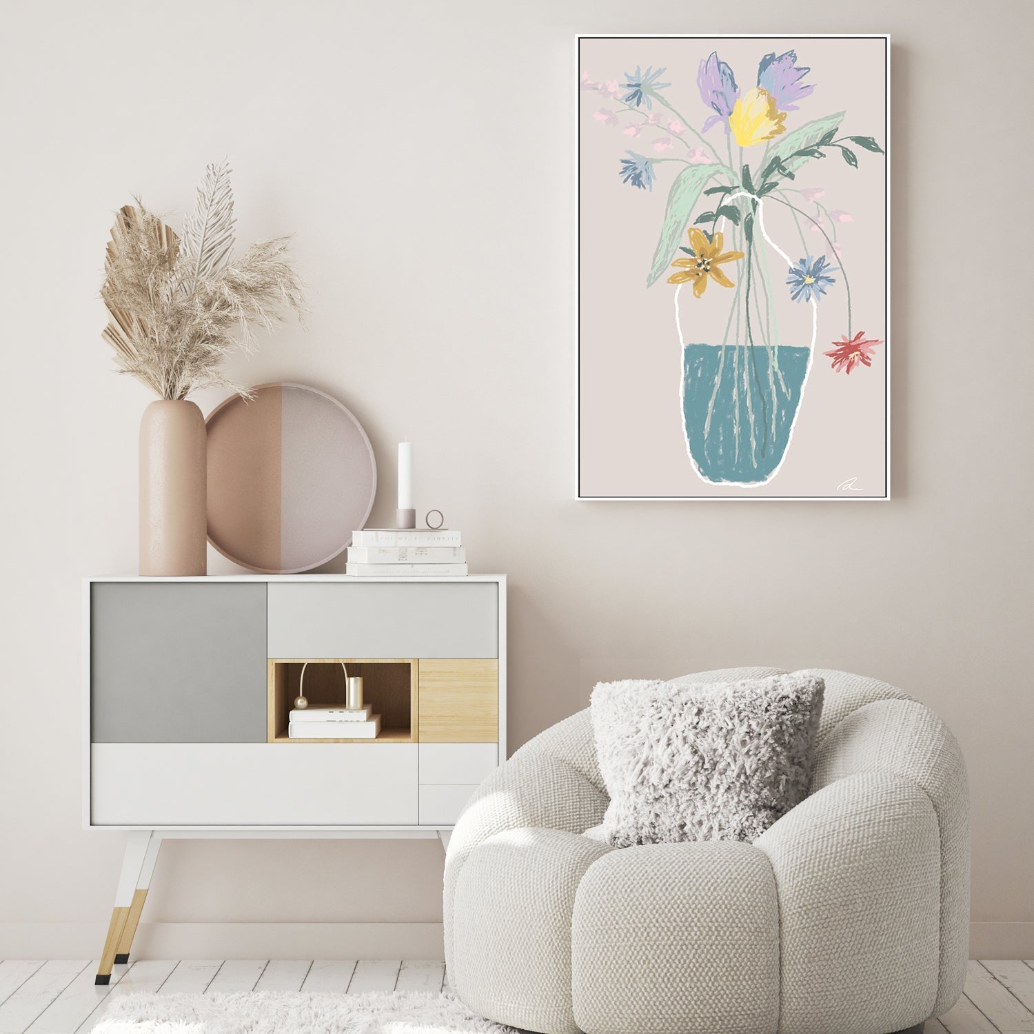 wall-art-print-canvas-poster-framed-Flower Bouquet-by-Plus X Studio-Gioia Wall Art