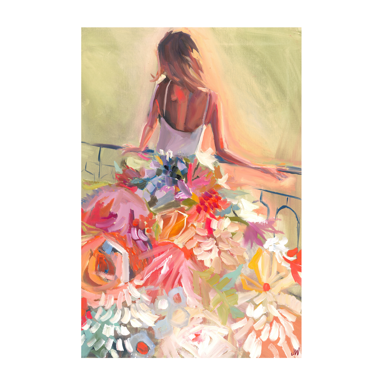 wall-art-print-canvas-poster-framed-Flower Dress , By Jenny Westenhofer Art-1