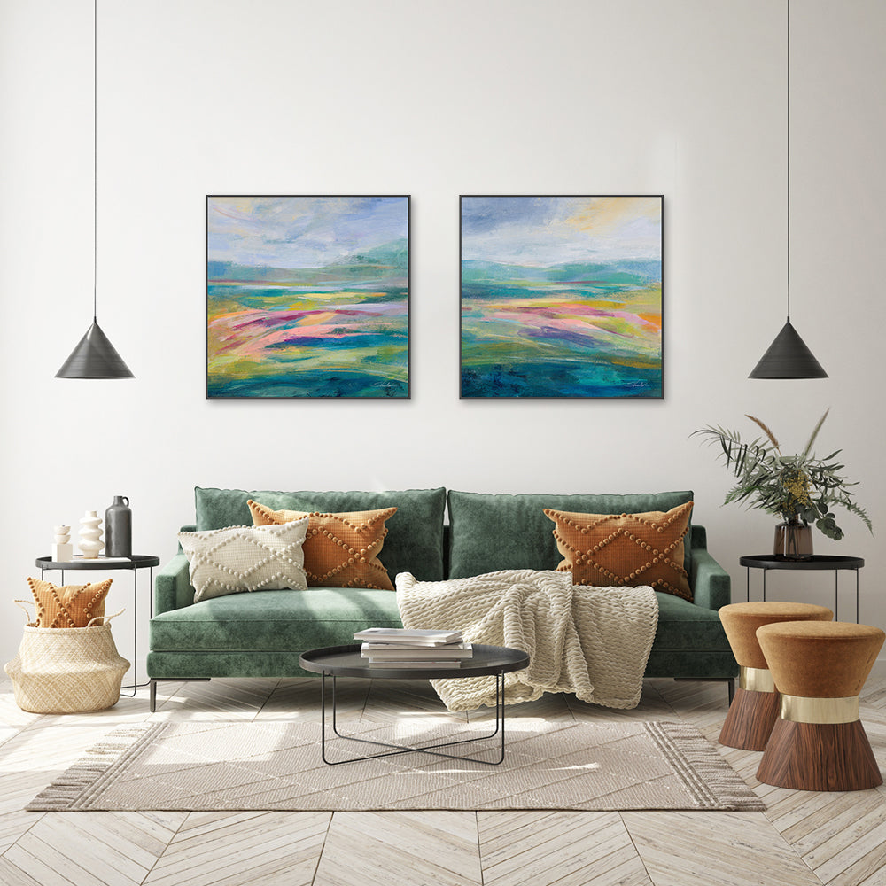 wall-art-print-canvas-poster-framed-Flower Hill, Set of 2-by-Silvia Vassileva-Gioia Wall Art