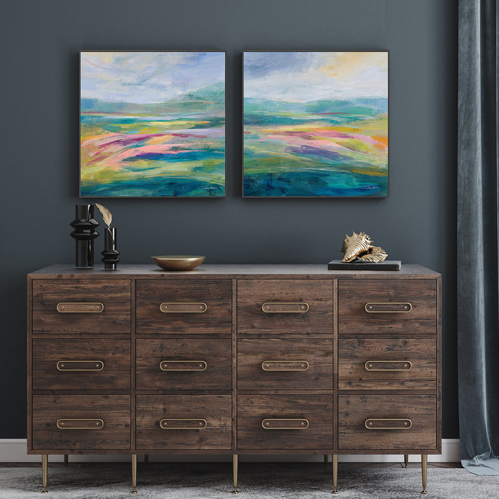 wall-art-print-canvas-poster-framed-Flower Hill, Set of 2-by-Silvia Vassileva-Gioia Wall Art