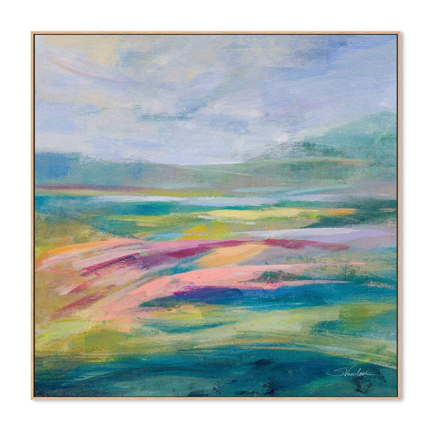 wall-art-print-canvas-poster-framed-Flower Hill, Style A-by-Silvia Vassileva-Gioia Wall Art