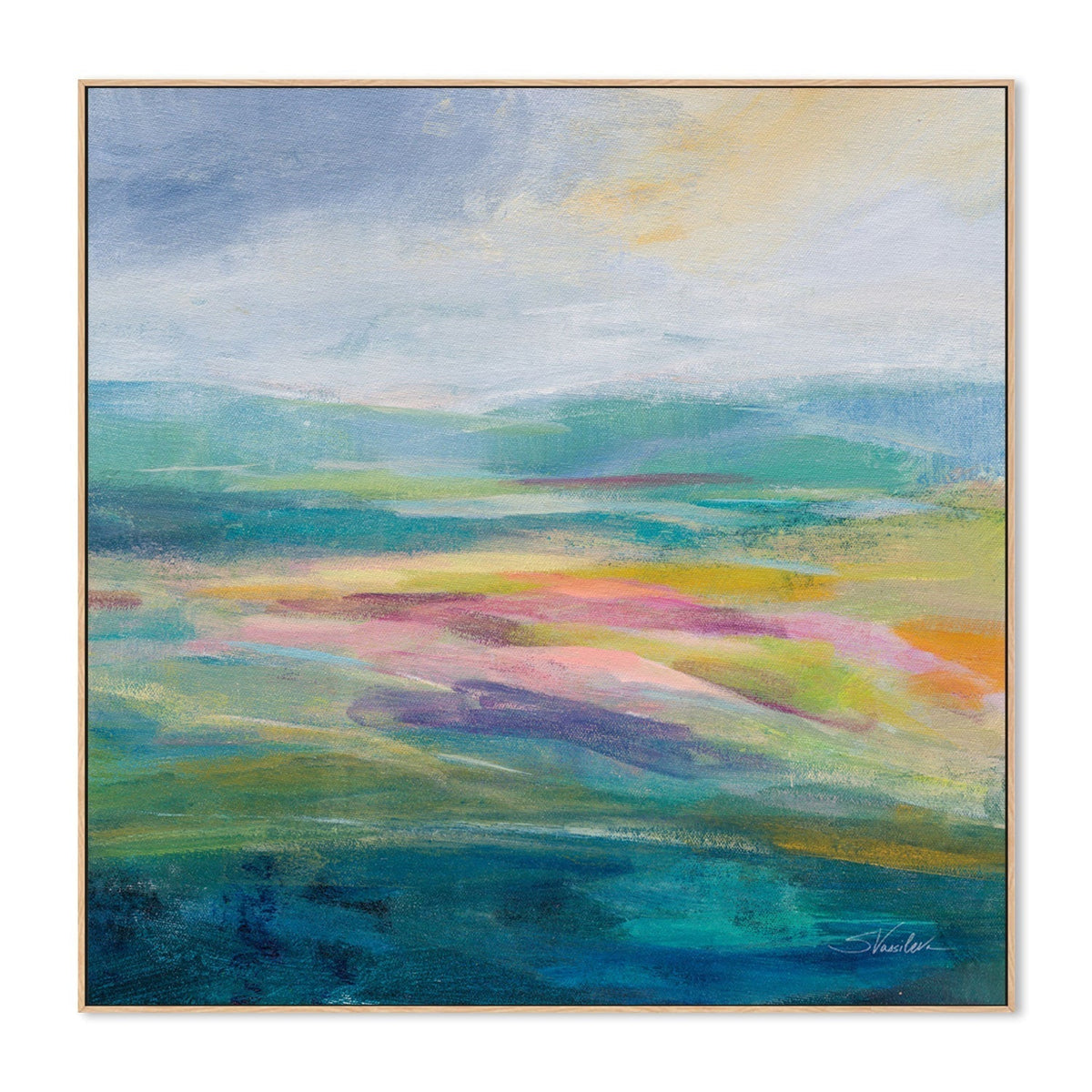 wall-art-print-canvas-poster-framed-Flower Hill, Style B-by-Silvia Vassileva-Gioia Wall Art