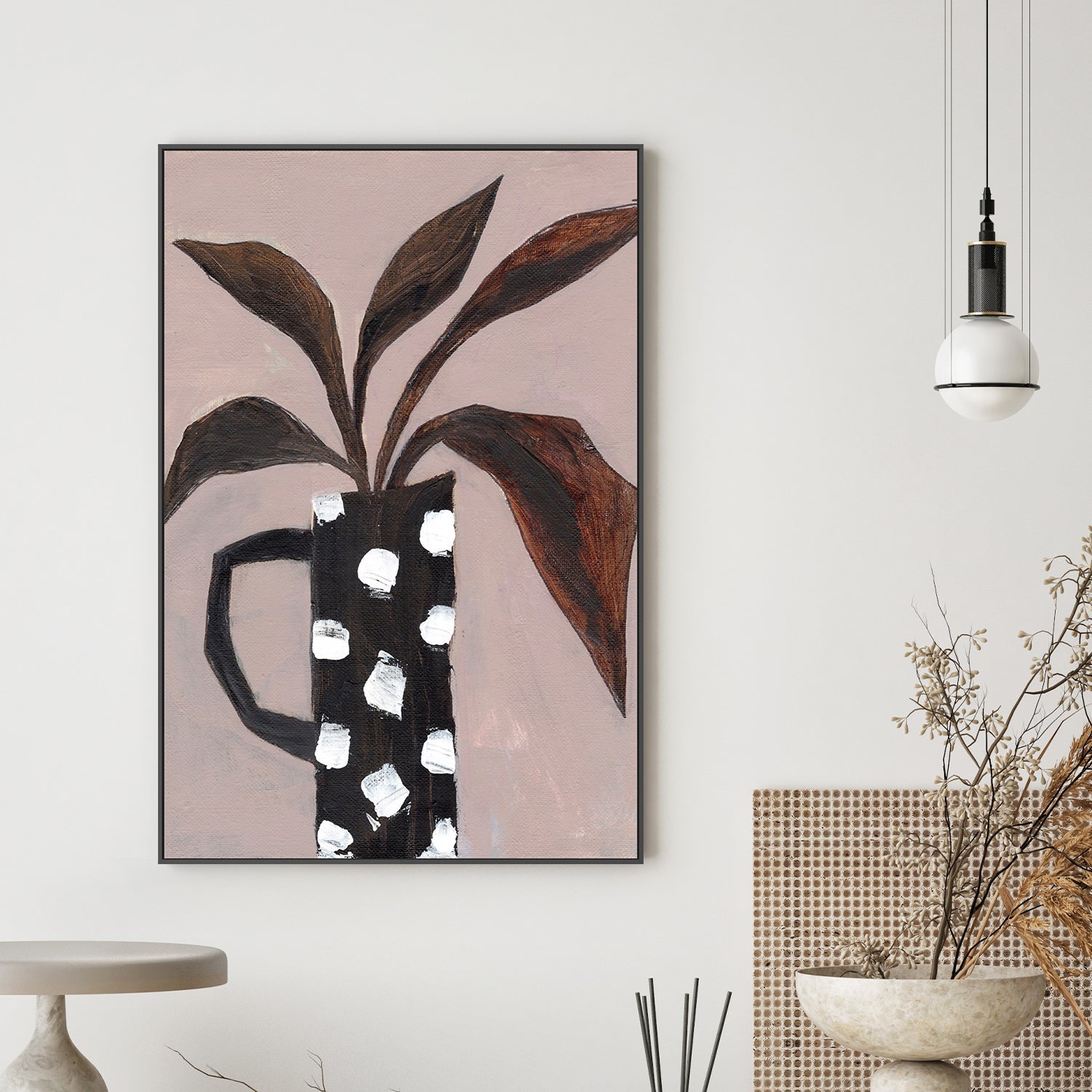 wall-art-print-canvas-poster-framed-Flower Vase, Style A , By Nikita Jariwala-2