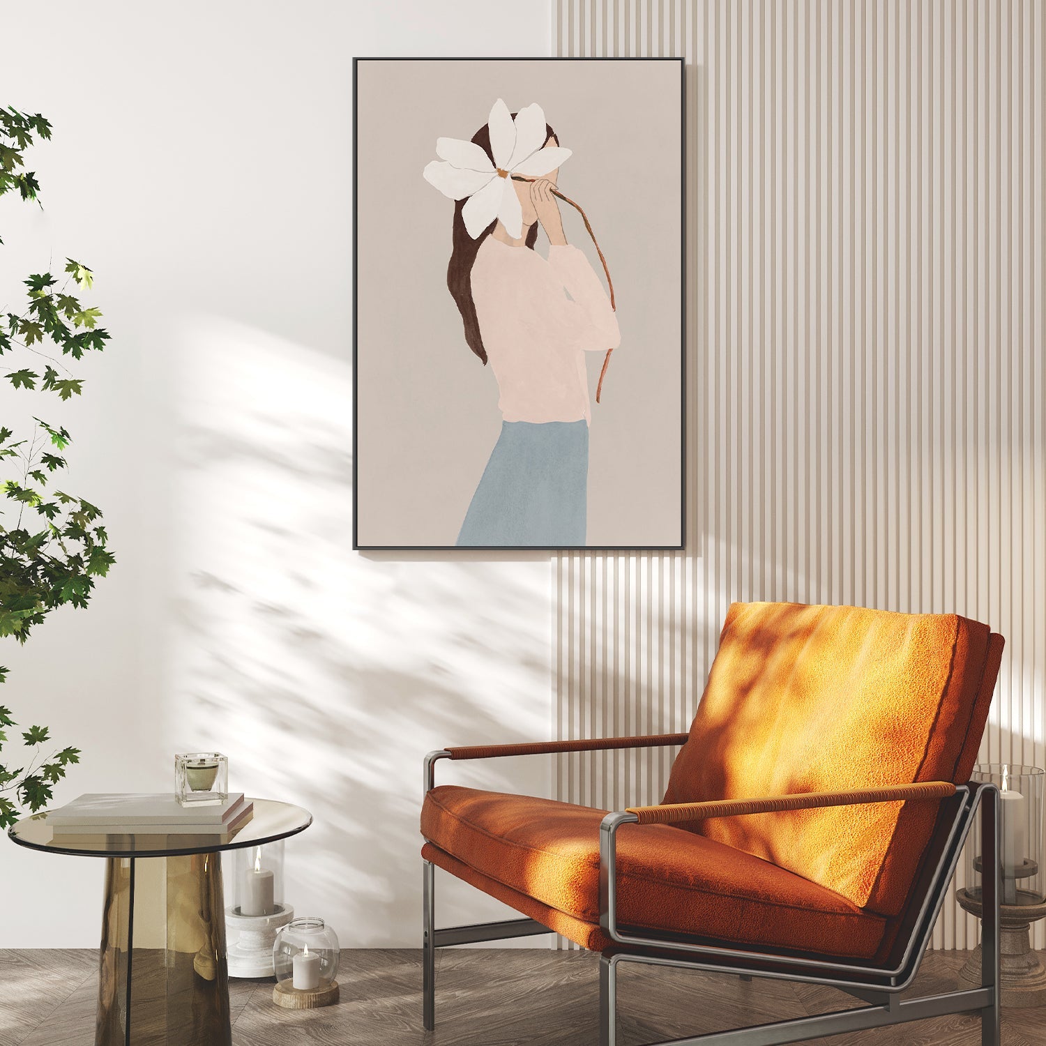 wall-art-print-canvas-poster-framed-Flower Woman, Style B , By Lily K-7