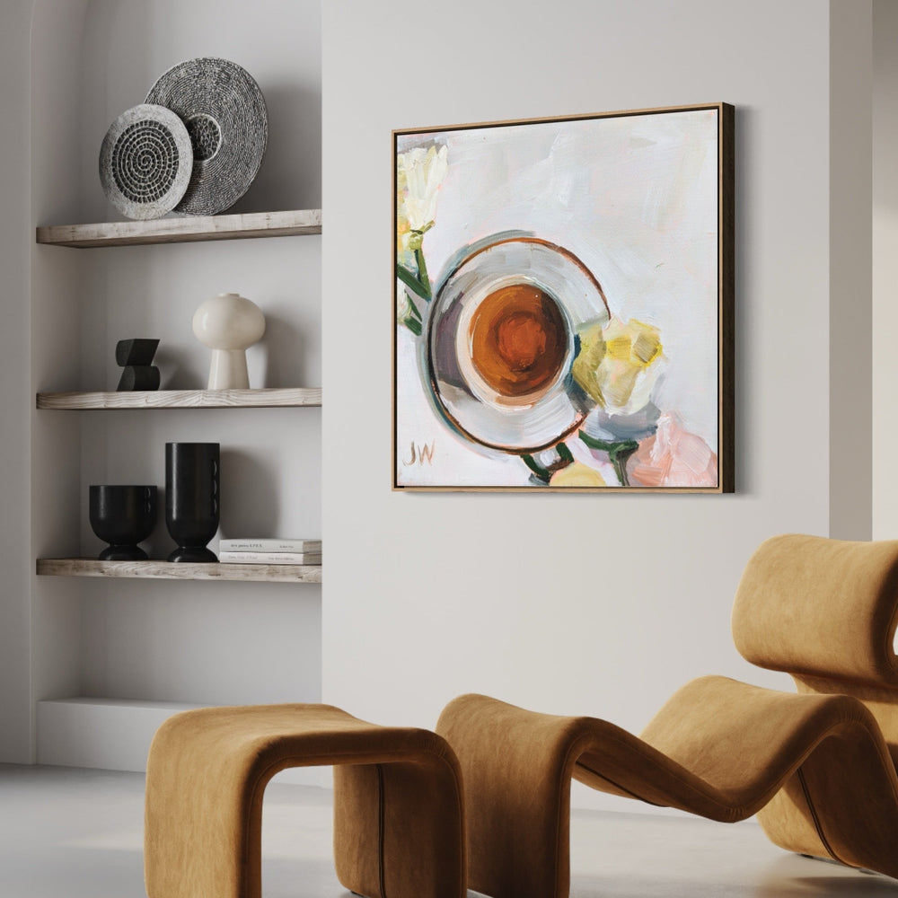 wall-art-print-canvas-poster-framed-Flowers And Tea-by-Jenny Westenhofer Art-Gioia Wall Art