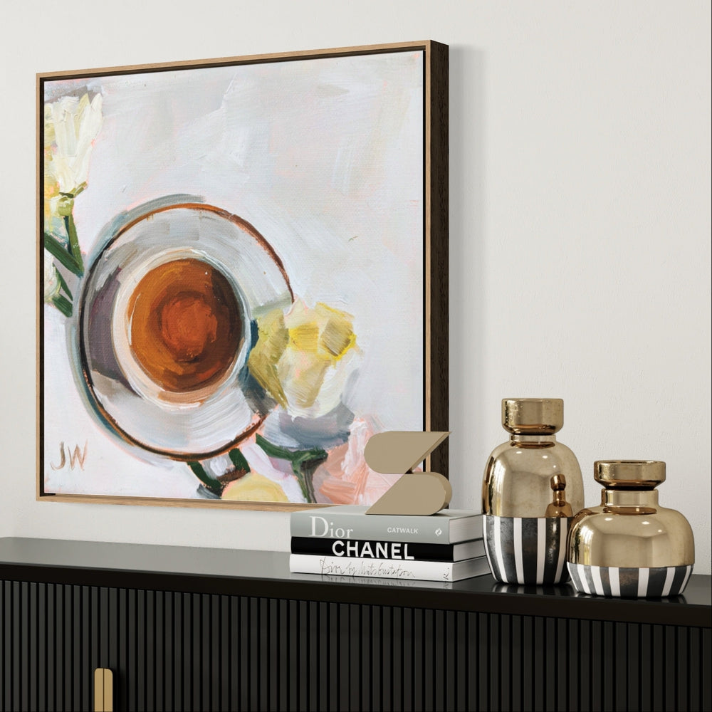 wall-art-print-canvas-poster-framed-Flowers And Tea-by-Jenny Westenhofer Art-Gioia Wall Art