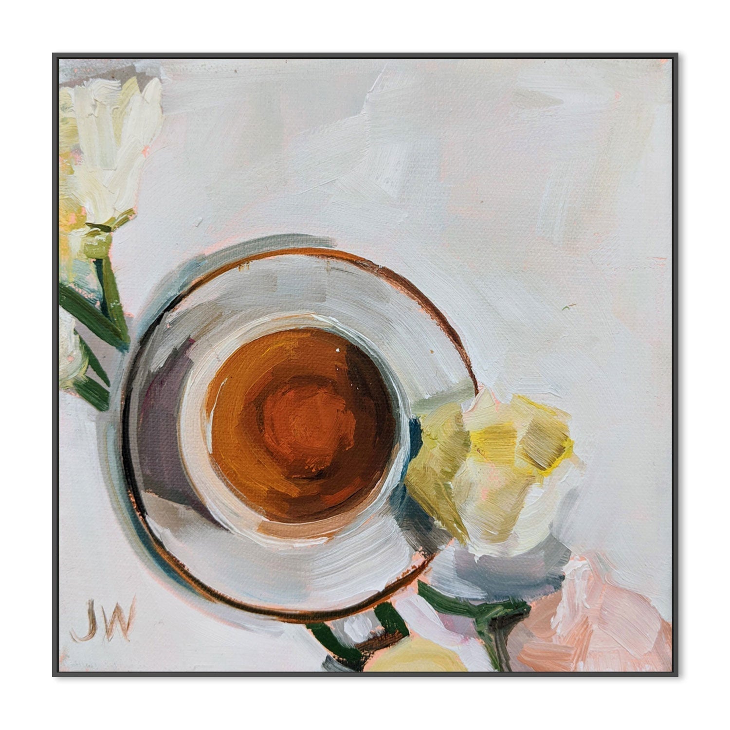 wall-art-print-canvas-poster-framed-Flowers And Tea-by-Jenny Westenhofer Art-Gioia Wall Art