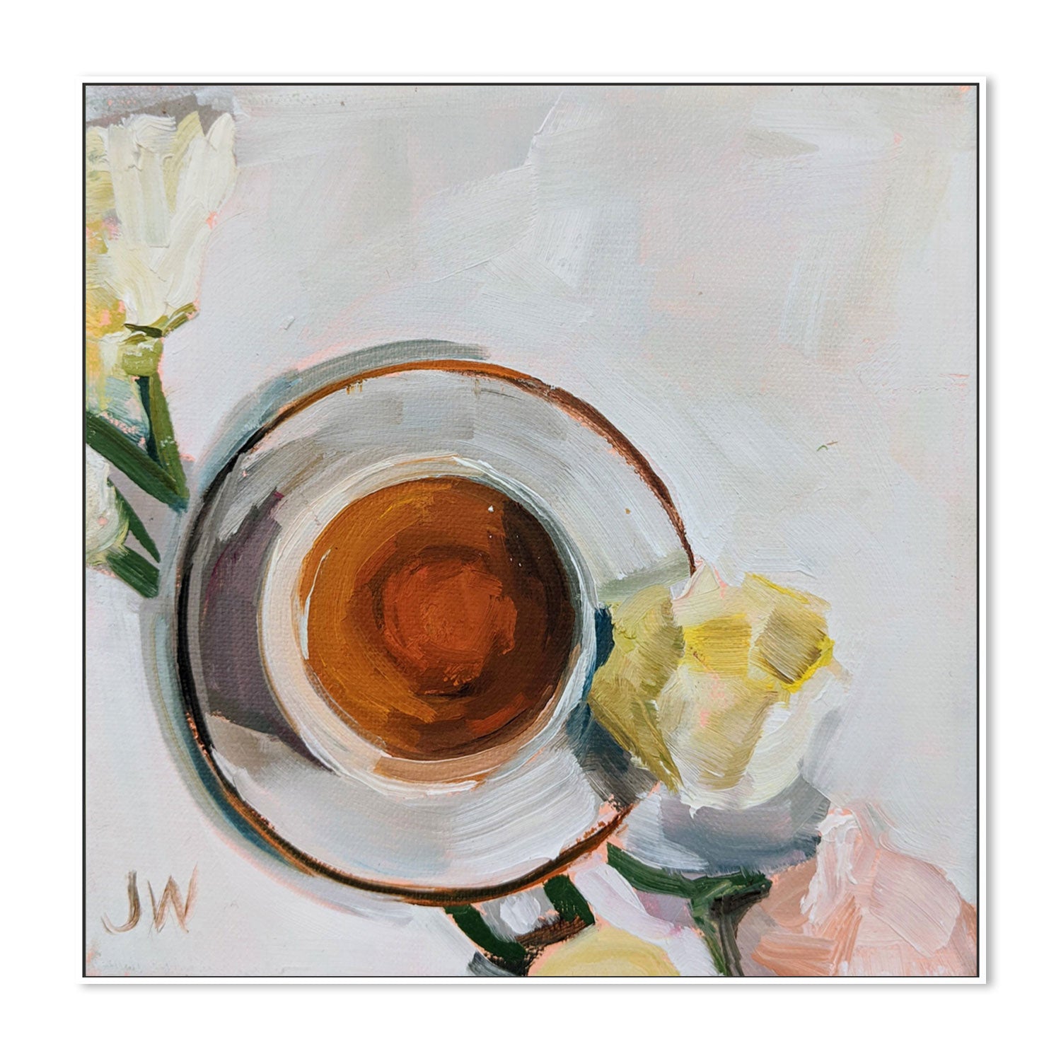 wall-art-print-canvas-poster-framed-Flowers And Tea-by-Jenny Westenhofer Art-Gioia Wall Art