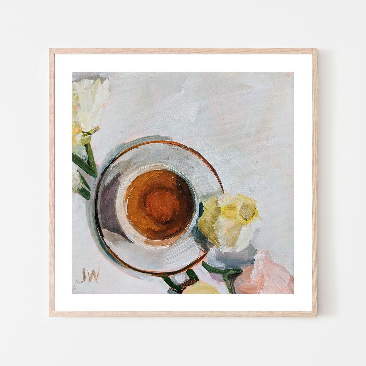 wall-art-print-canvas-poster-framed-Flowers And Tea-by-Jenny Westenhofer Art-Gioia Wall Art