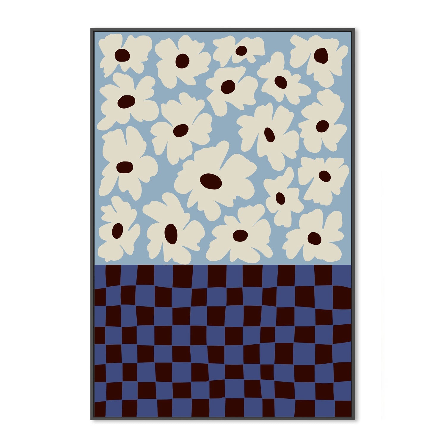 wall-art-print-canvas-poster-framed-Flowers Checkerboard , By Miho Art Studio-3